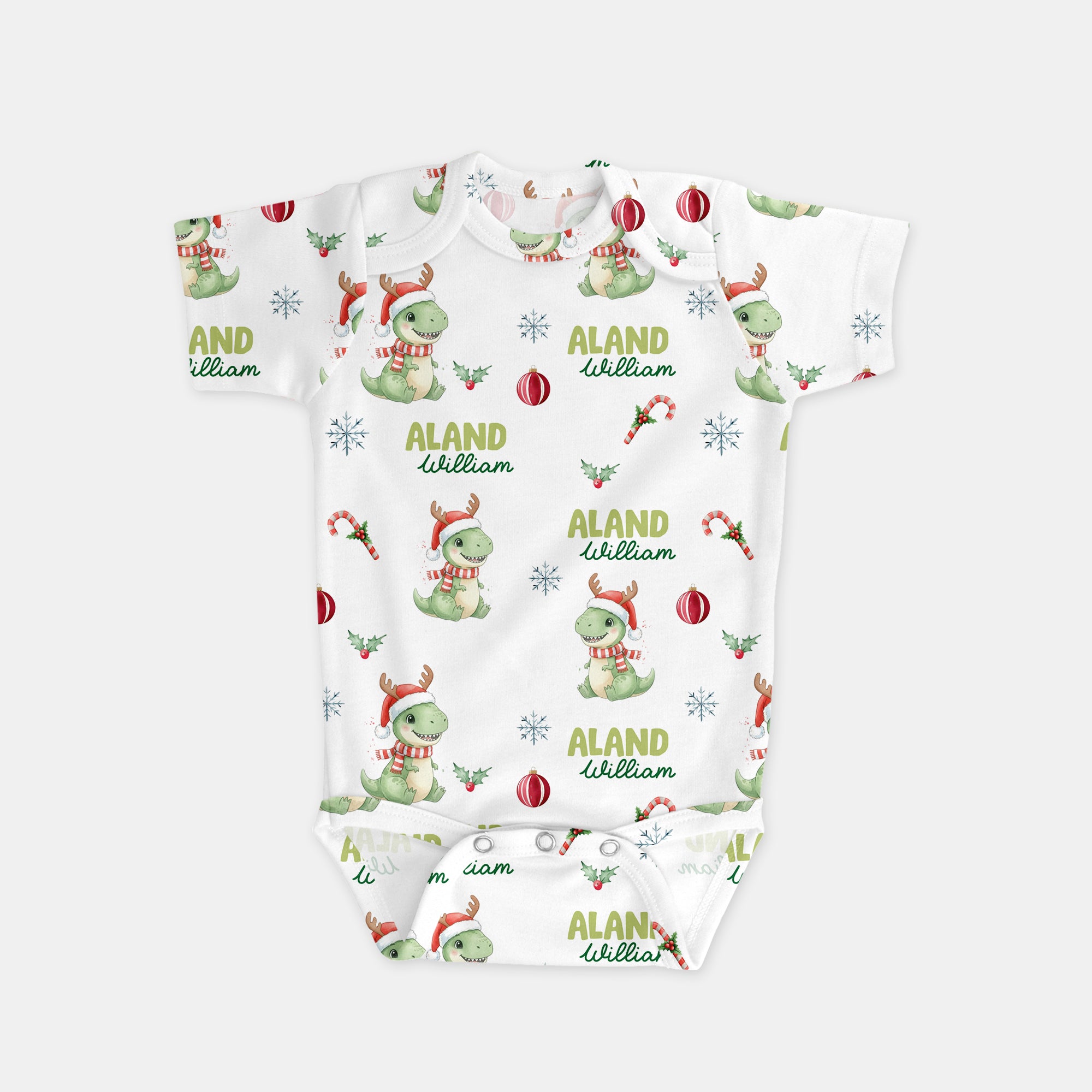 Dinosaur's Christmas Personalized Graphic Bodysuit