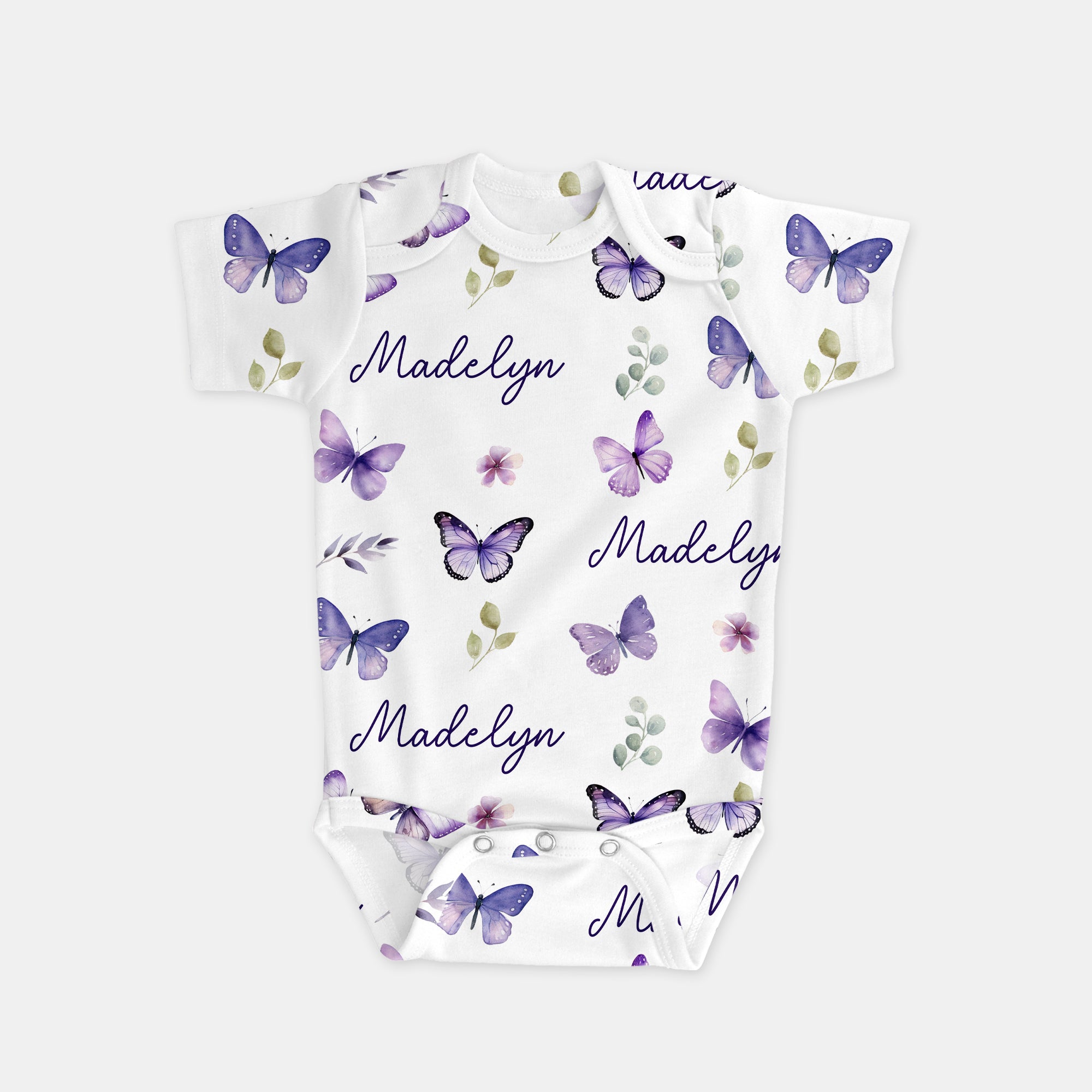Purple Butterfy Personalized Graphic Bodysuit