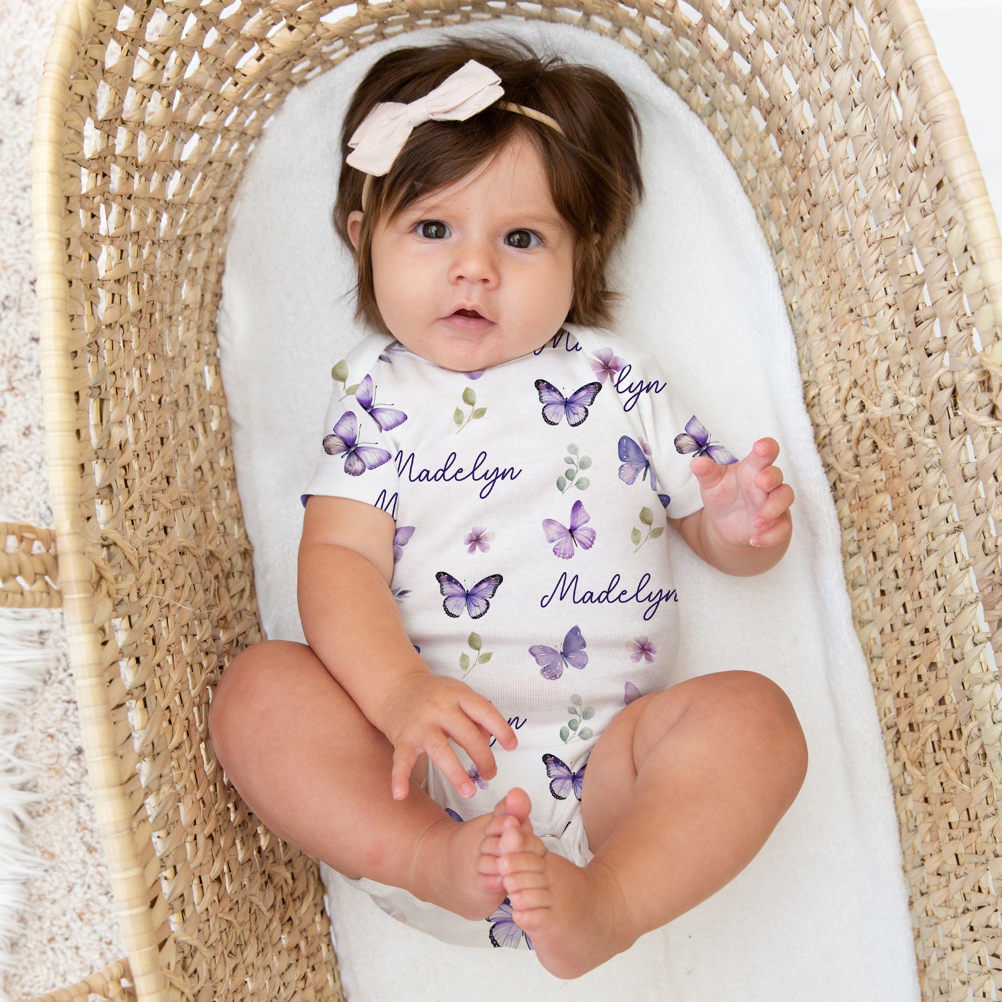 Personalized Bodysuit in Purple Butterfly