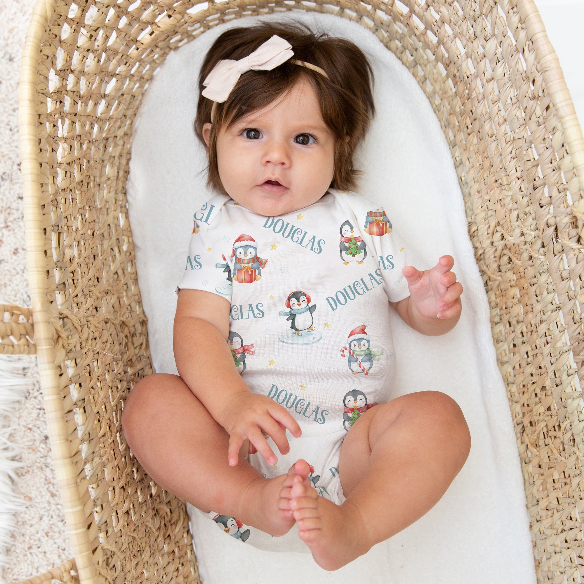 Personalized Bodysuit in Snow Penguin