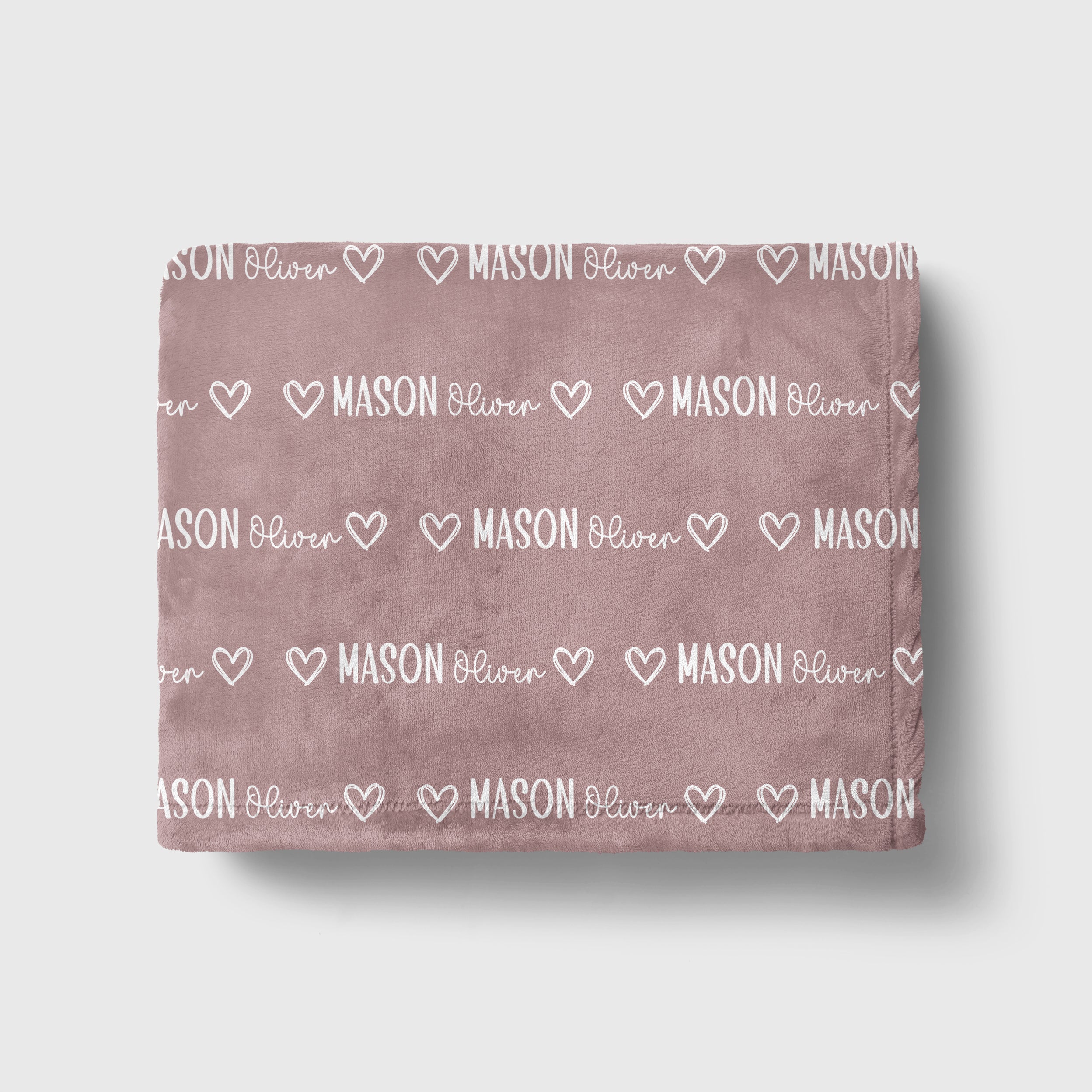 Personalized Blanket Mono Name in Mauve