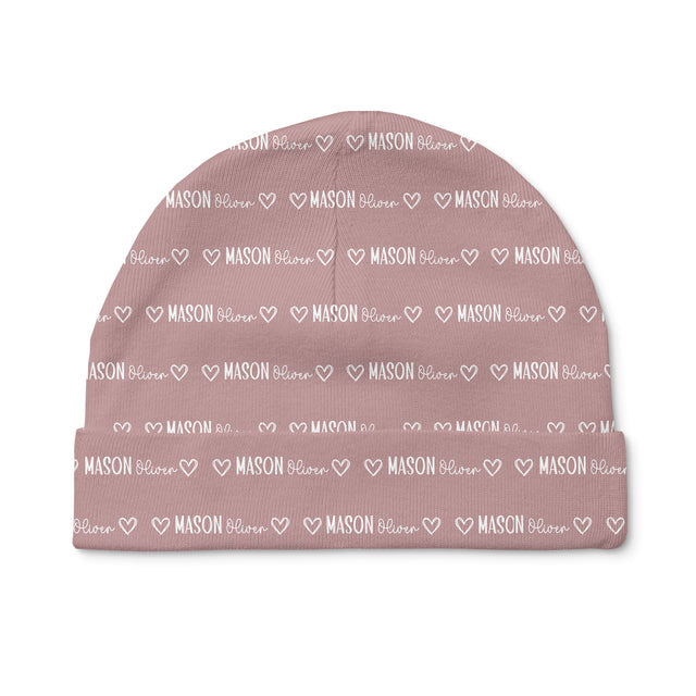 Personalized Beanie Mono Name in Mauve