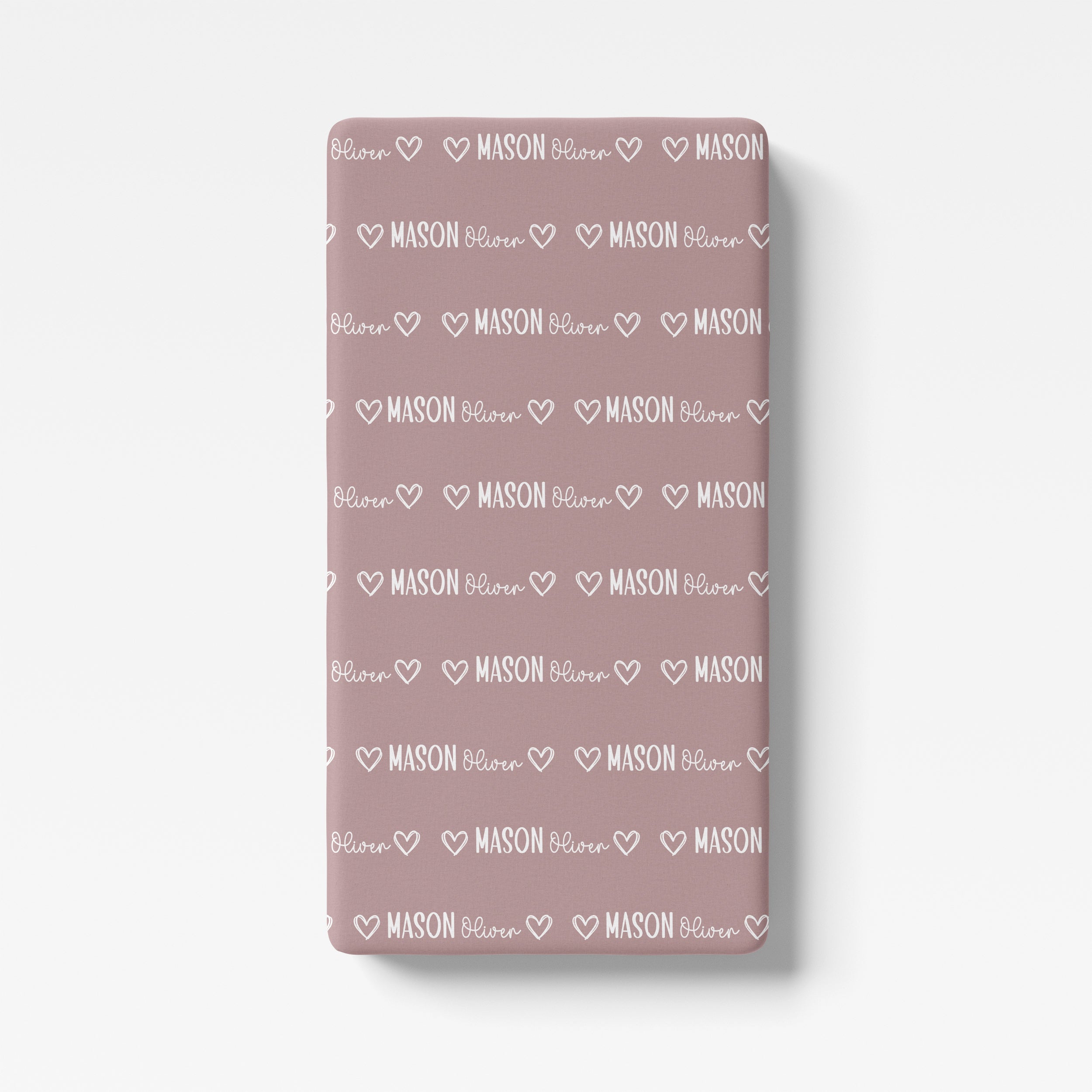 Personalized Crib Sheet Mono Name in Mauve