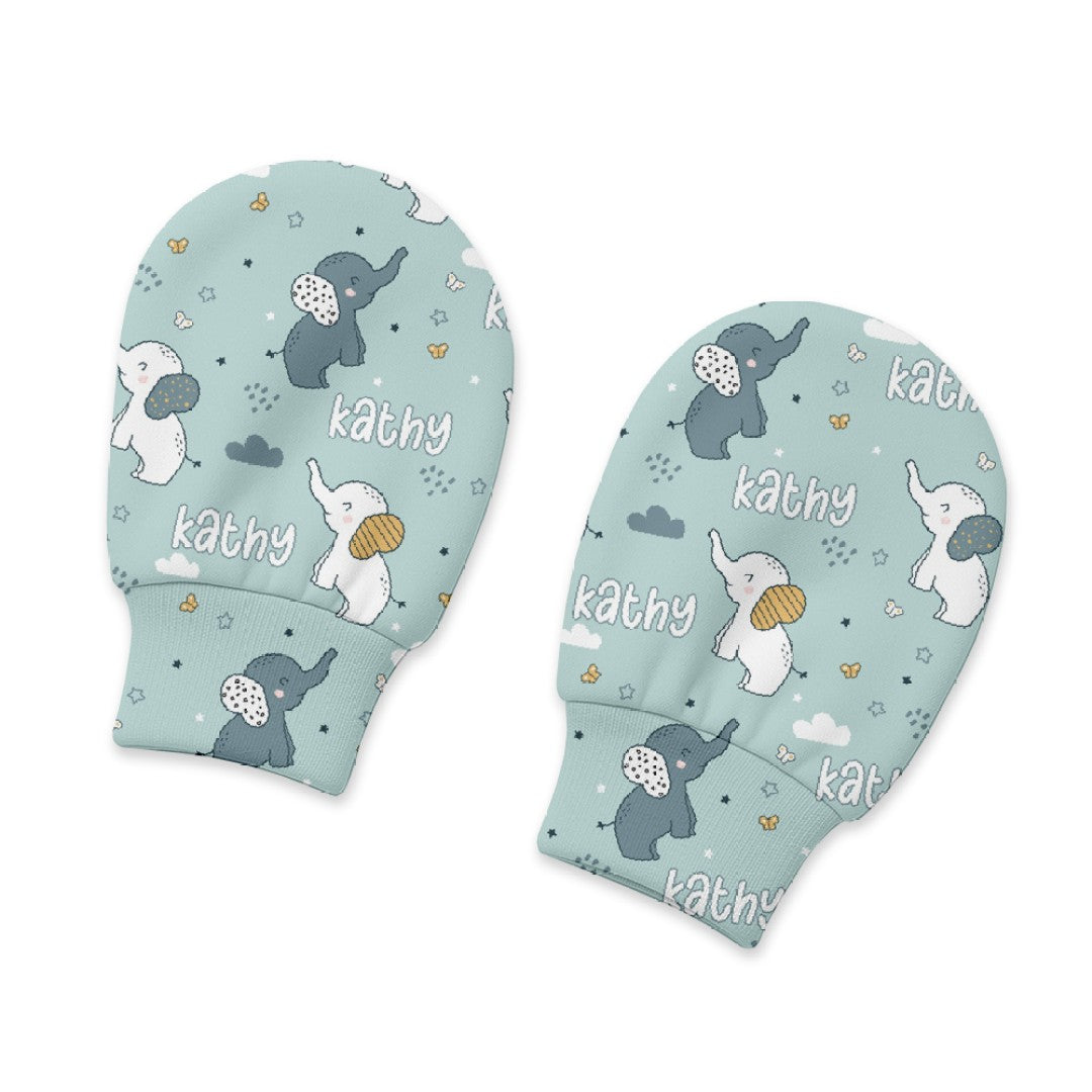 Personalized Mittens in Elephant