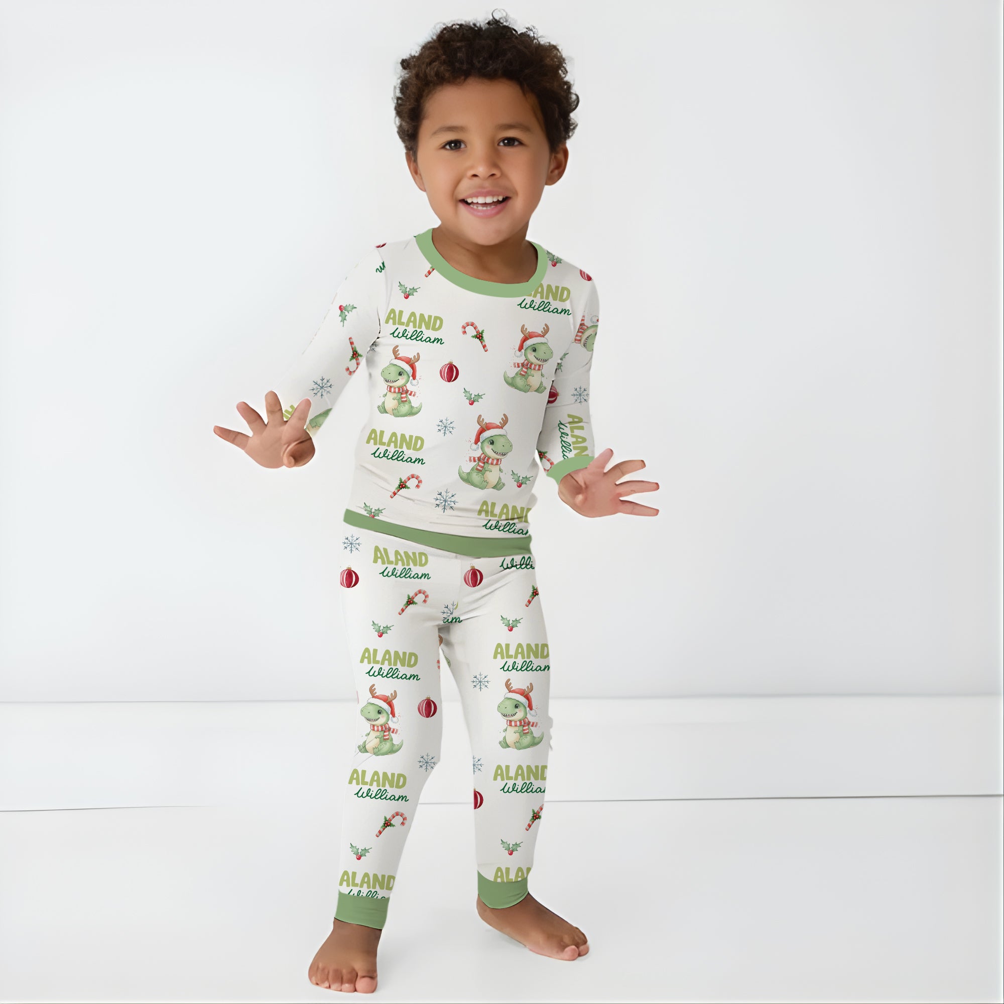 Dinosaur's Christmas Personalized Pajama Set