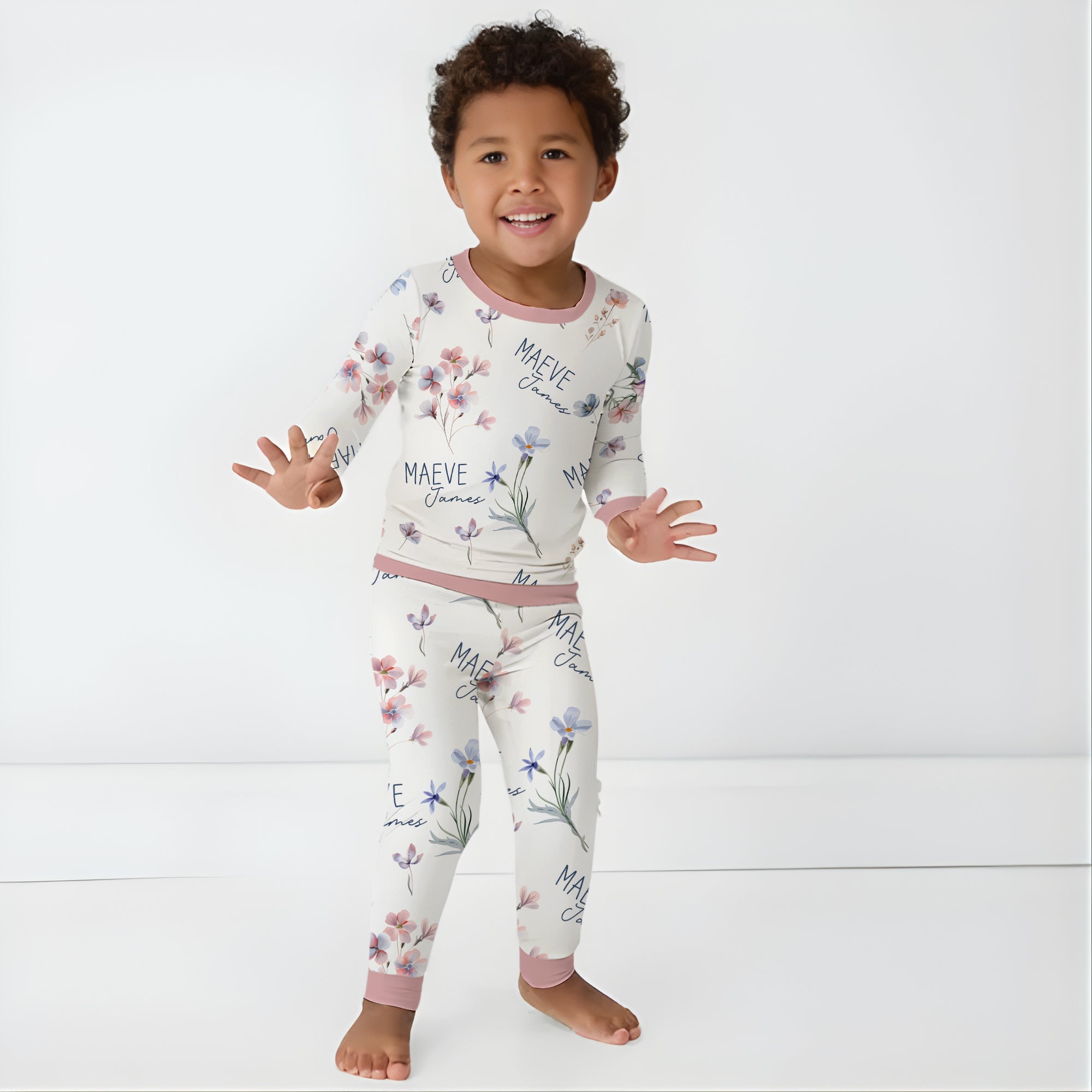 Personalized Pajama Set in Pretty Wildflower