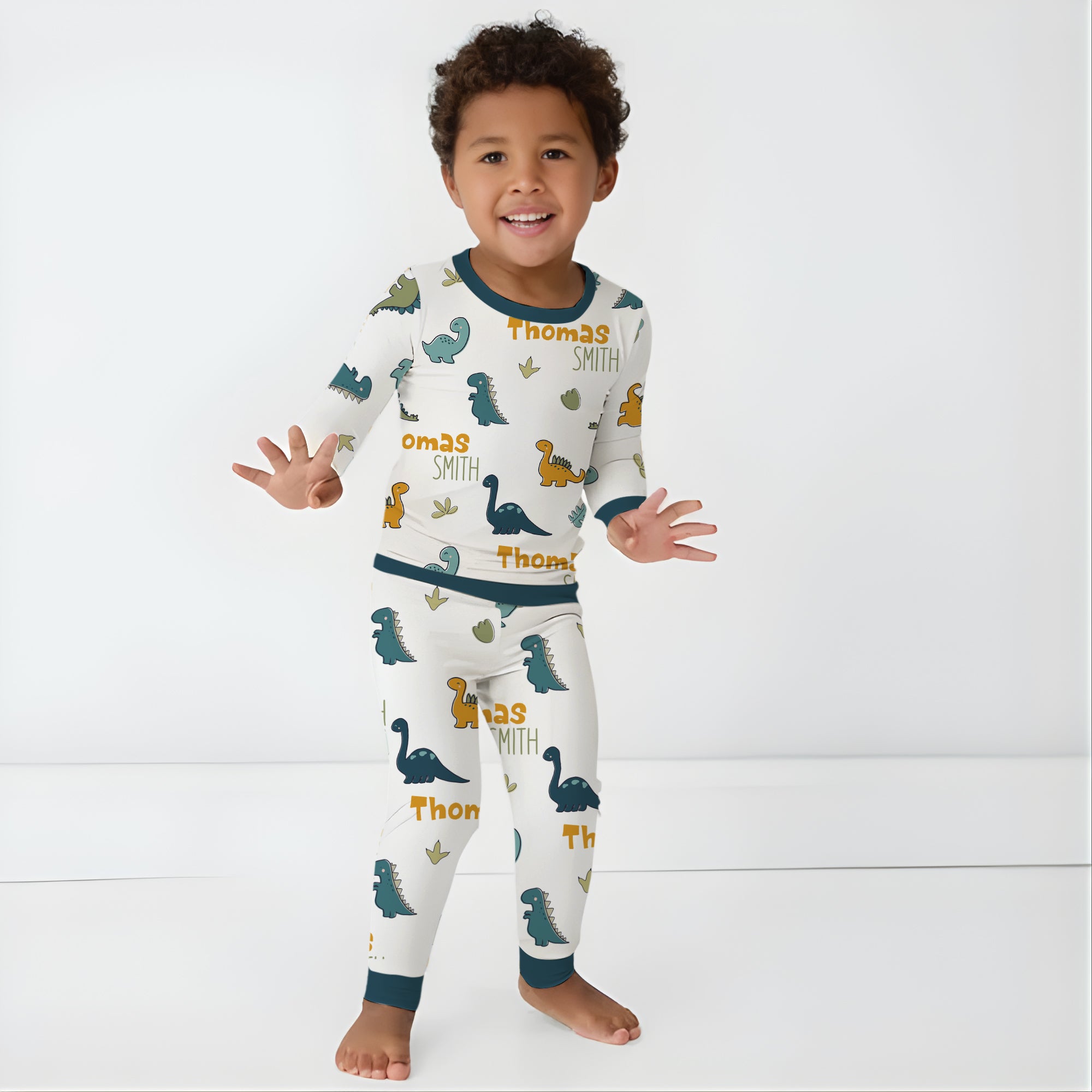 Personalized Pajama Set in Mini Dinosaur