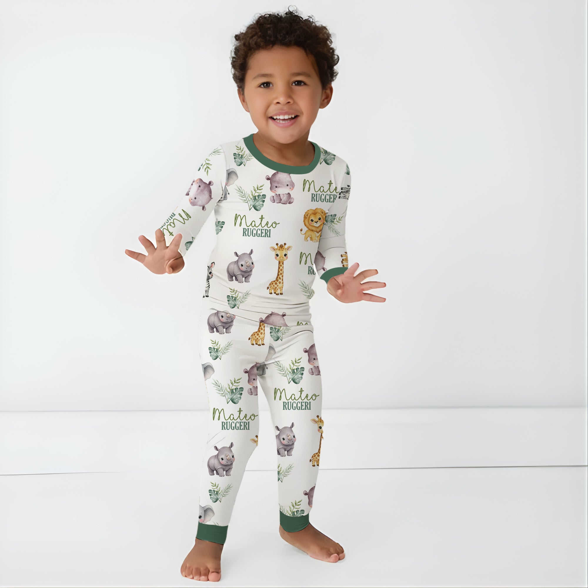 Safari Animal Personalized Pajama Set