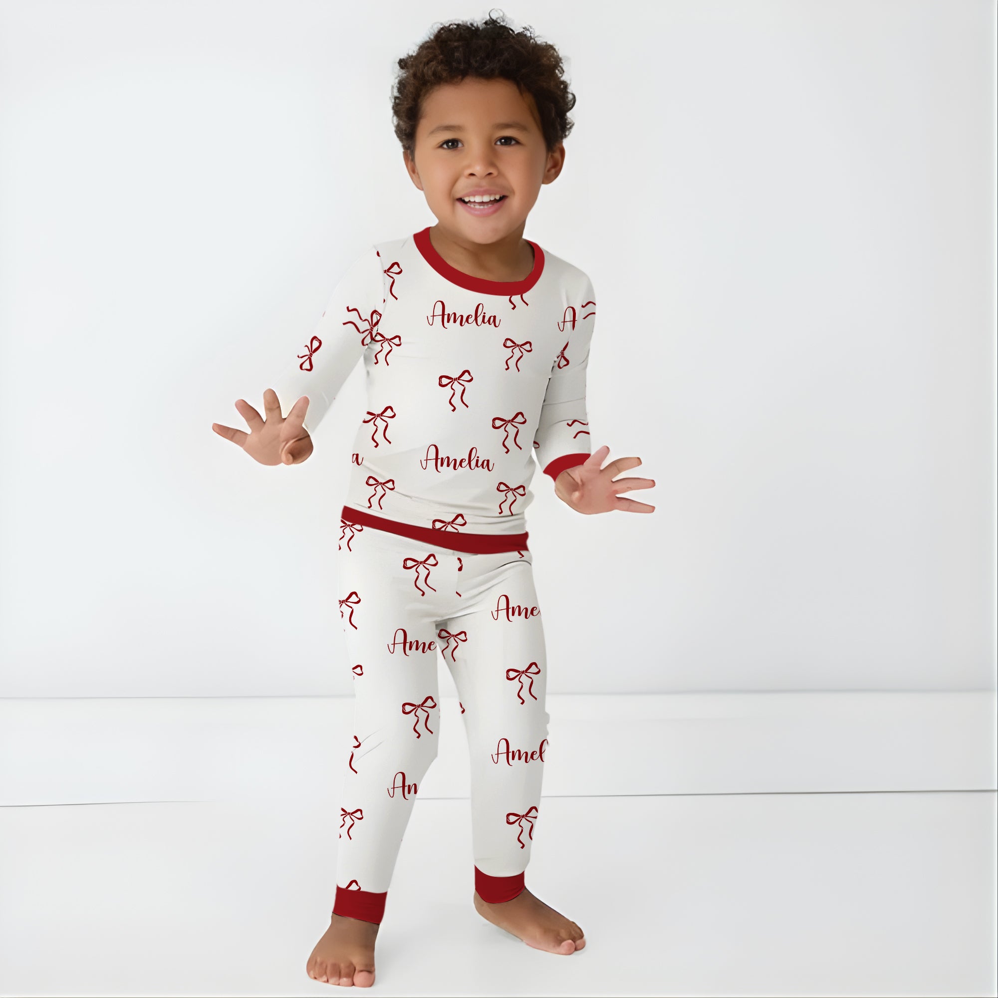 Personalized Pajama Set in Coquette Ribbon
