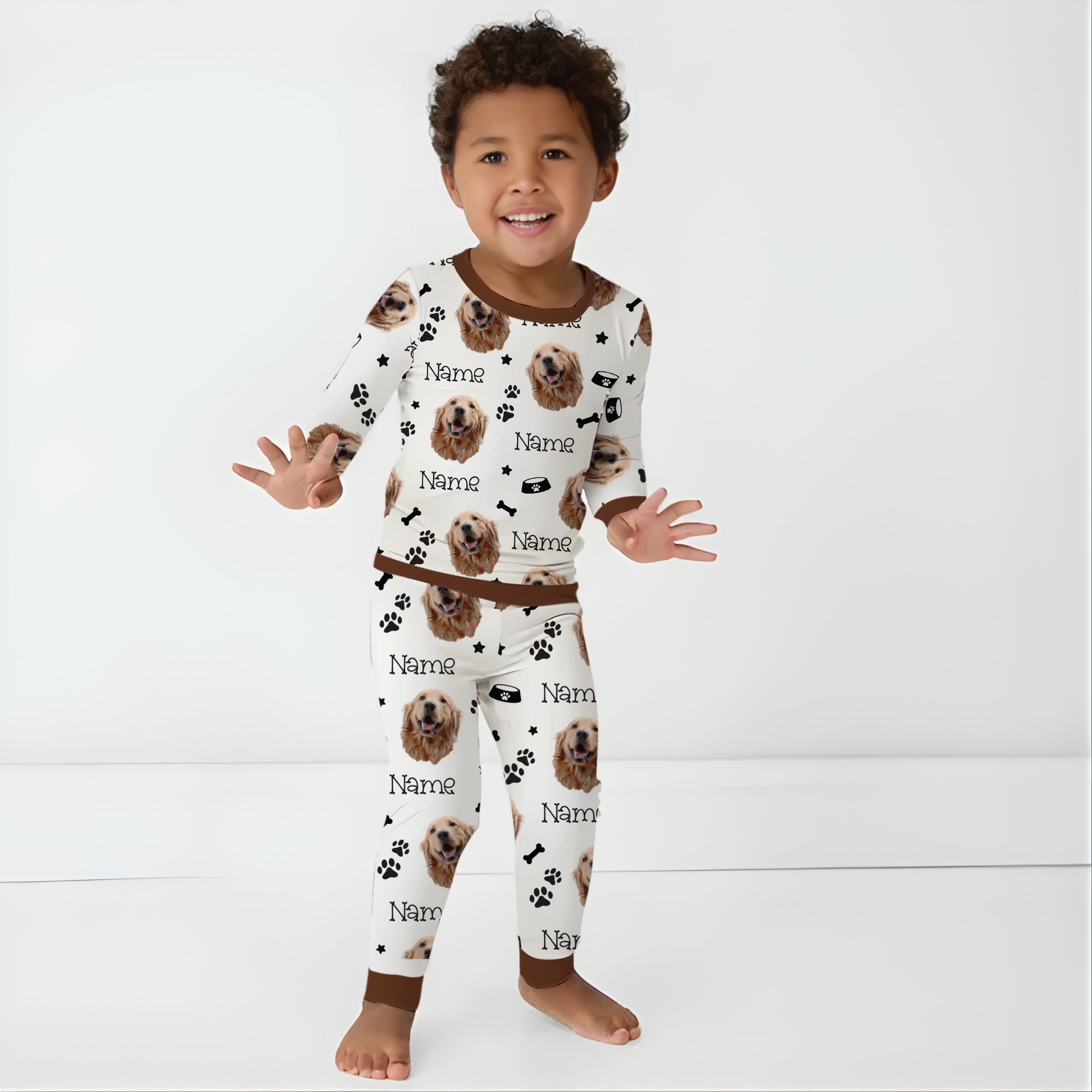 Personalized Pajama Set in Custom Dog Portrait