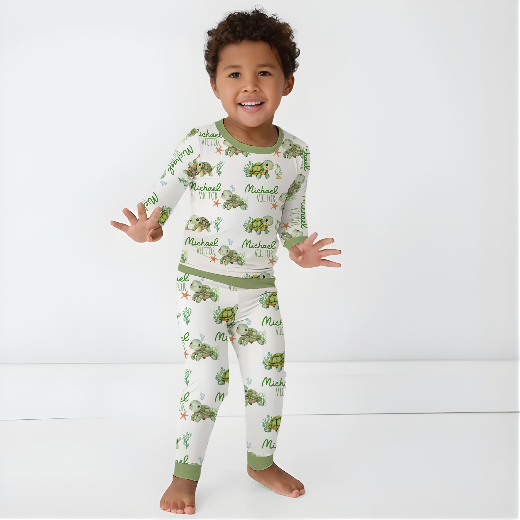 Personalized Pajama Set in Sea Turtle