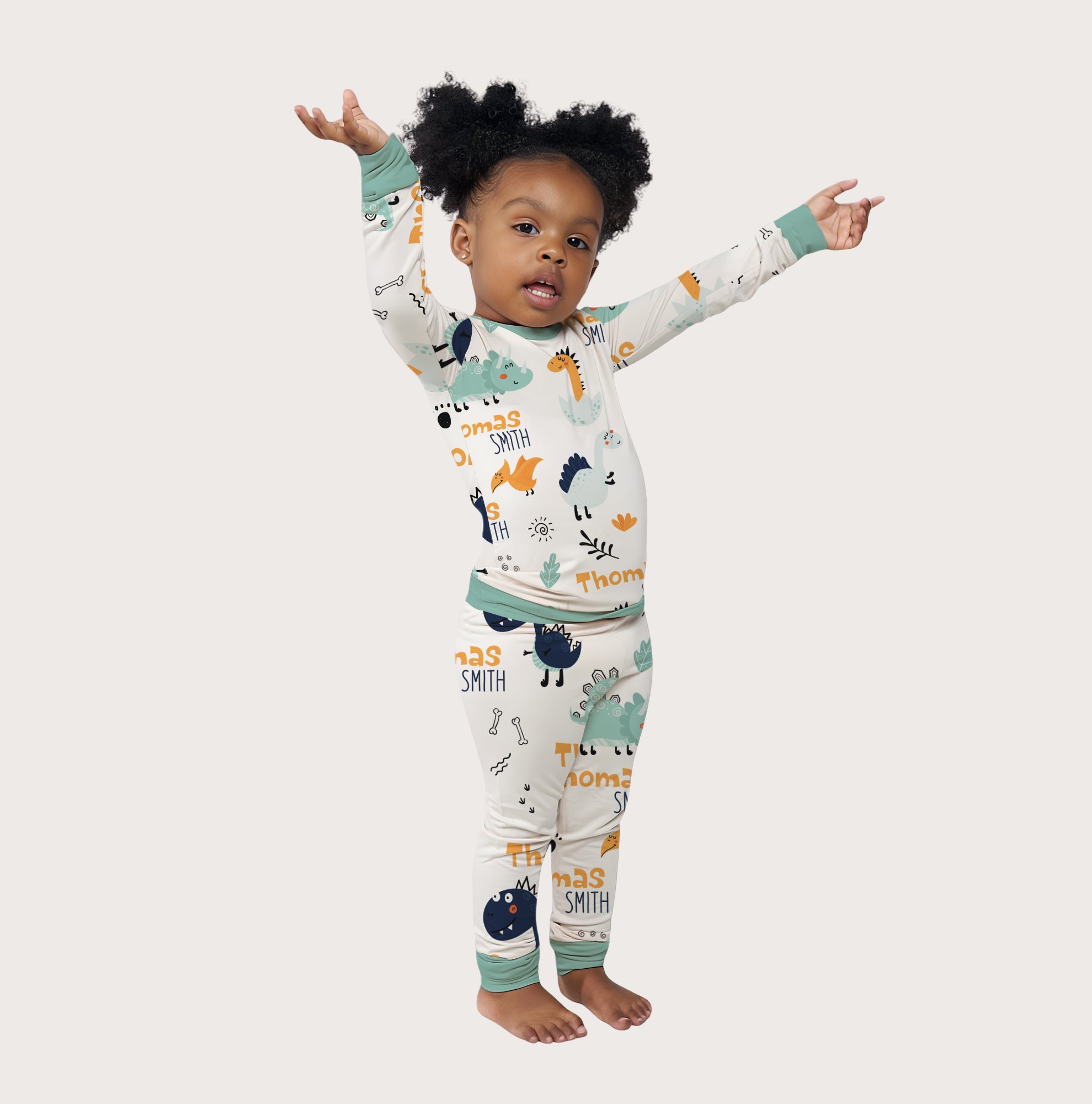 Personalized Pajama Set in Cute Dinosaur