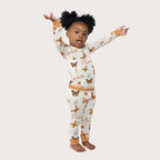 Personalized Baby Pajama Set in Orange Butterfly