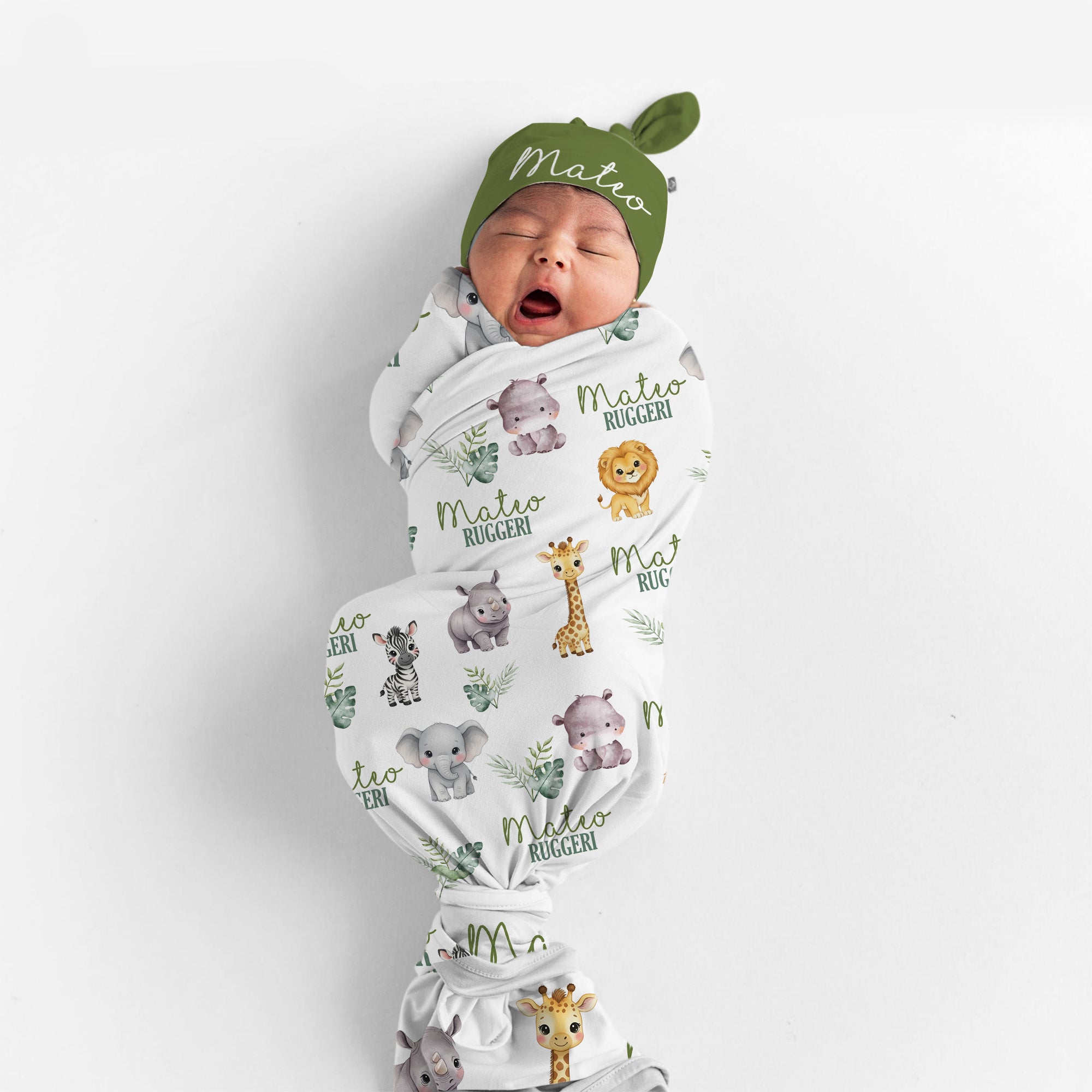 Personalized Swaddle in Safari Animal