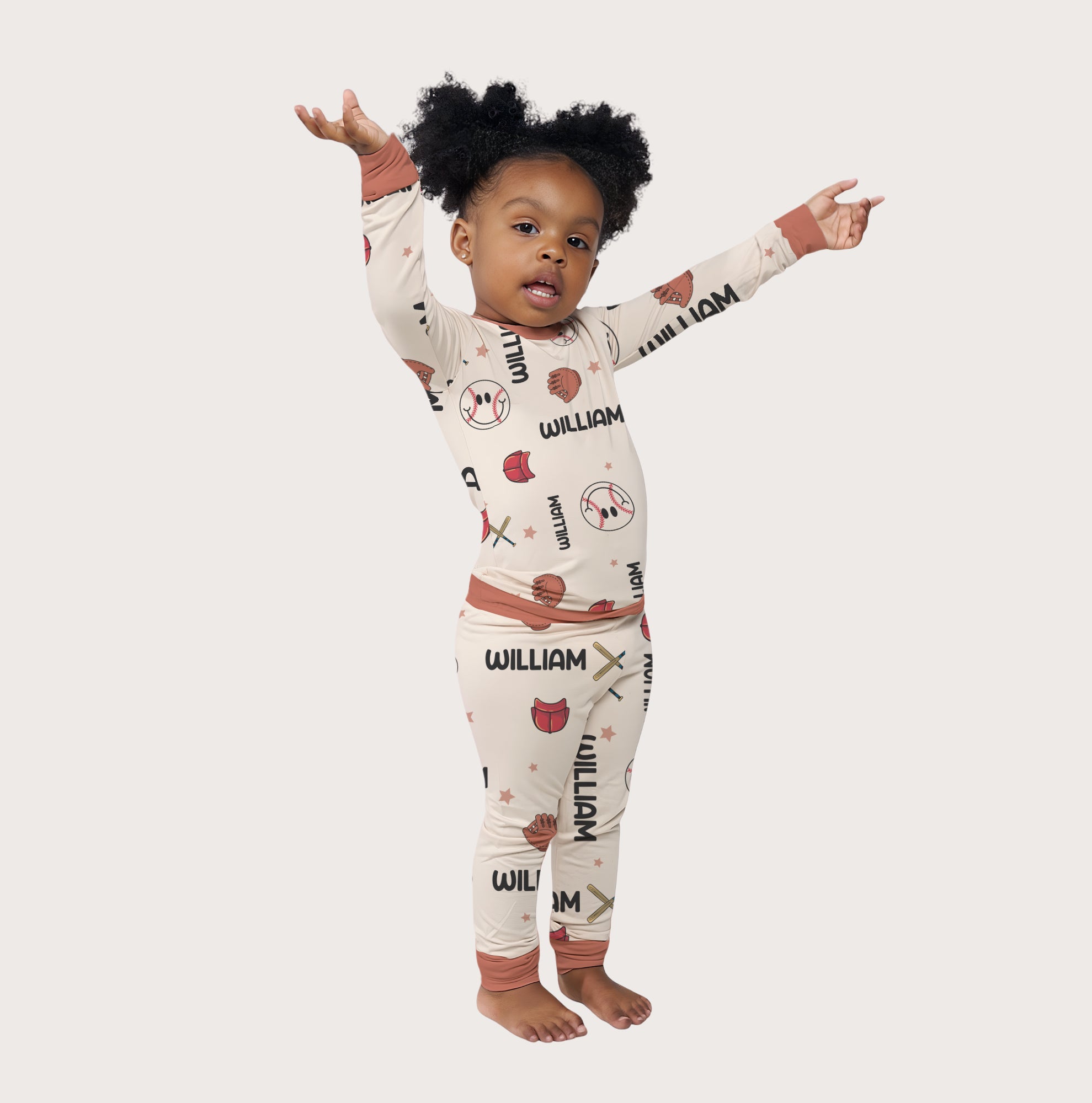Personalized Pajama Set in Baseball