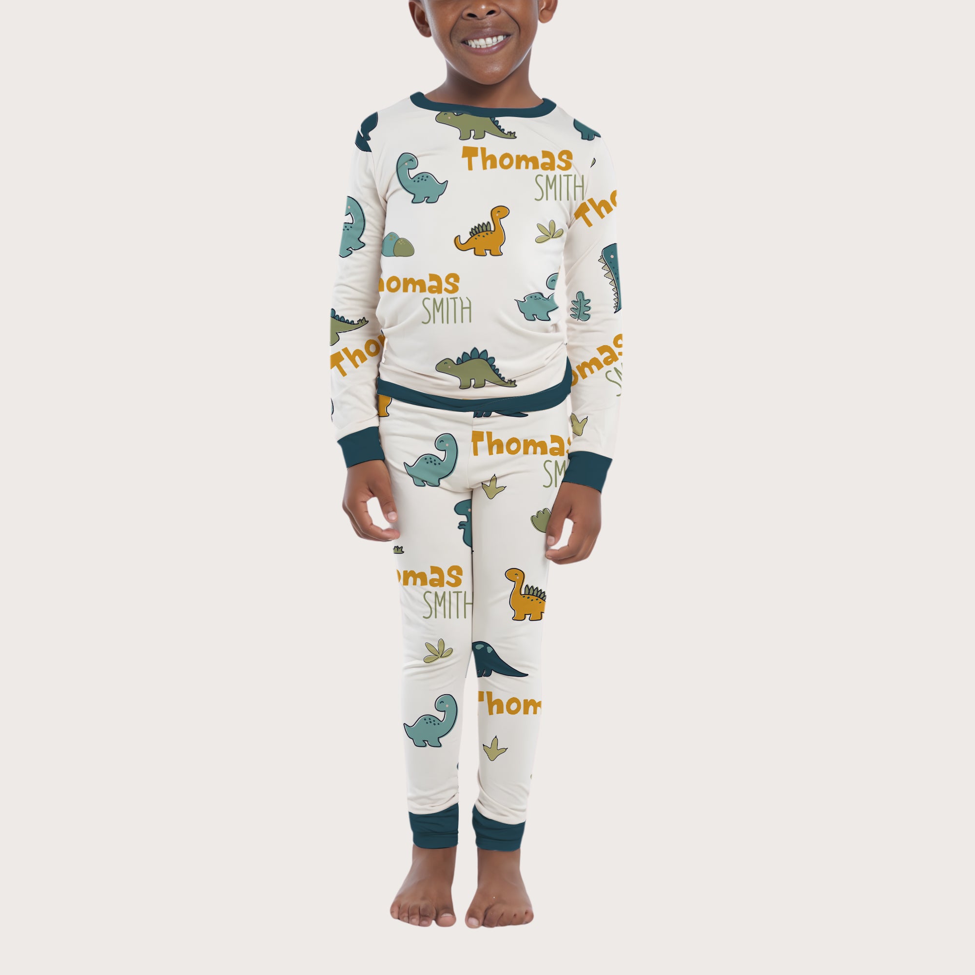 Personalized Pajama Set in Mini Dinosaur