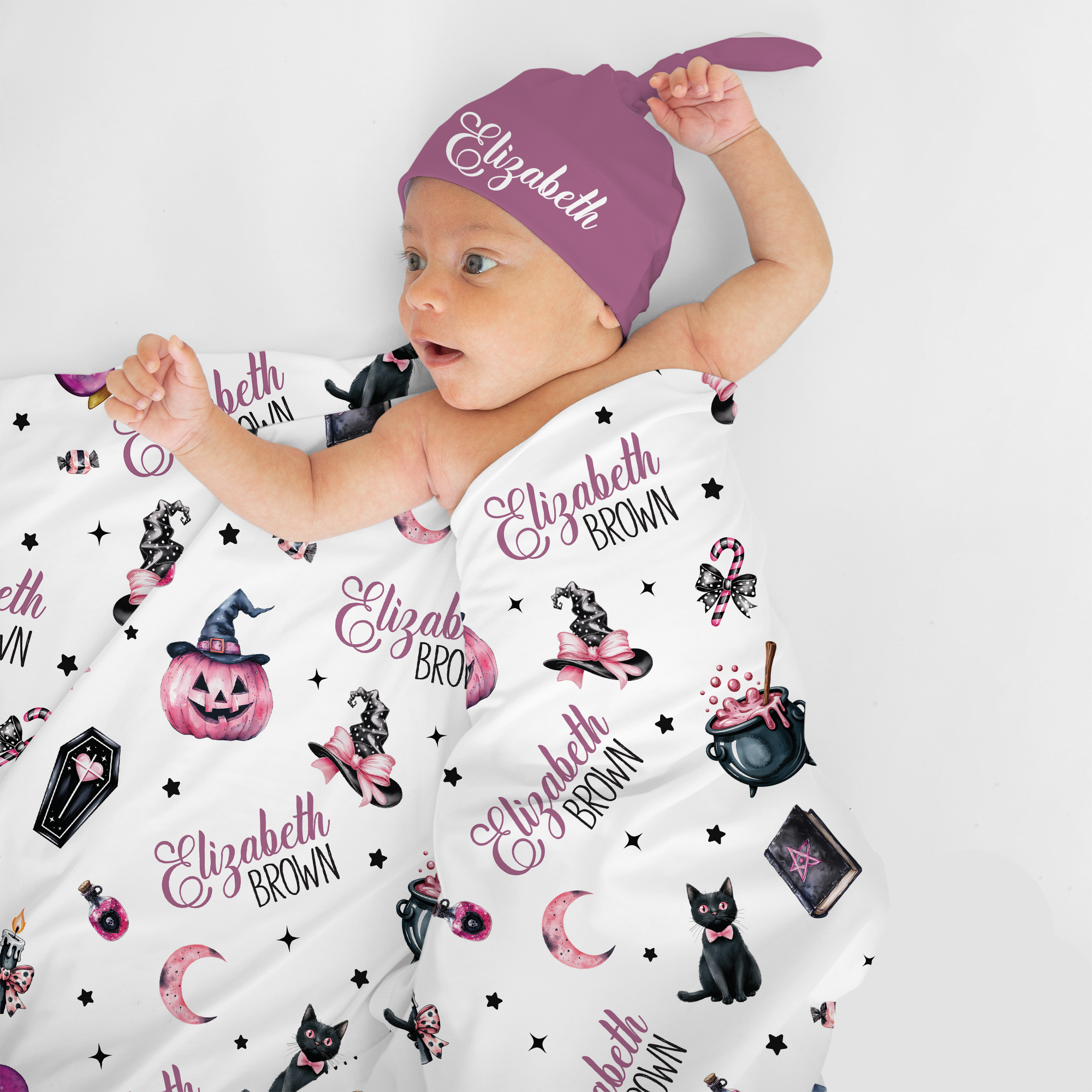 Mystic Lunar Personalized Swaddle Blanket