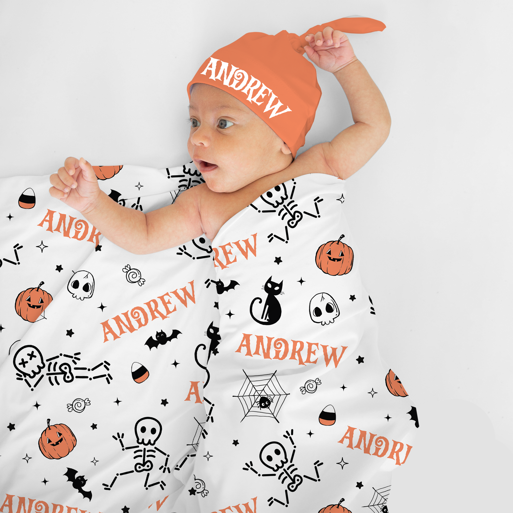 Personalized Swaddle Blanket in Bony Boo