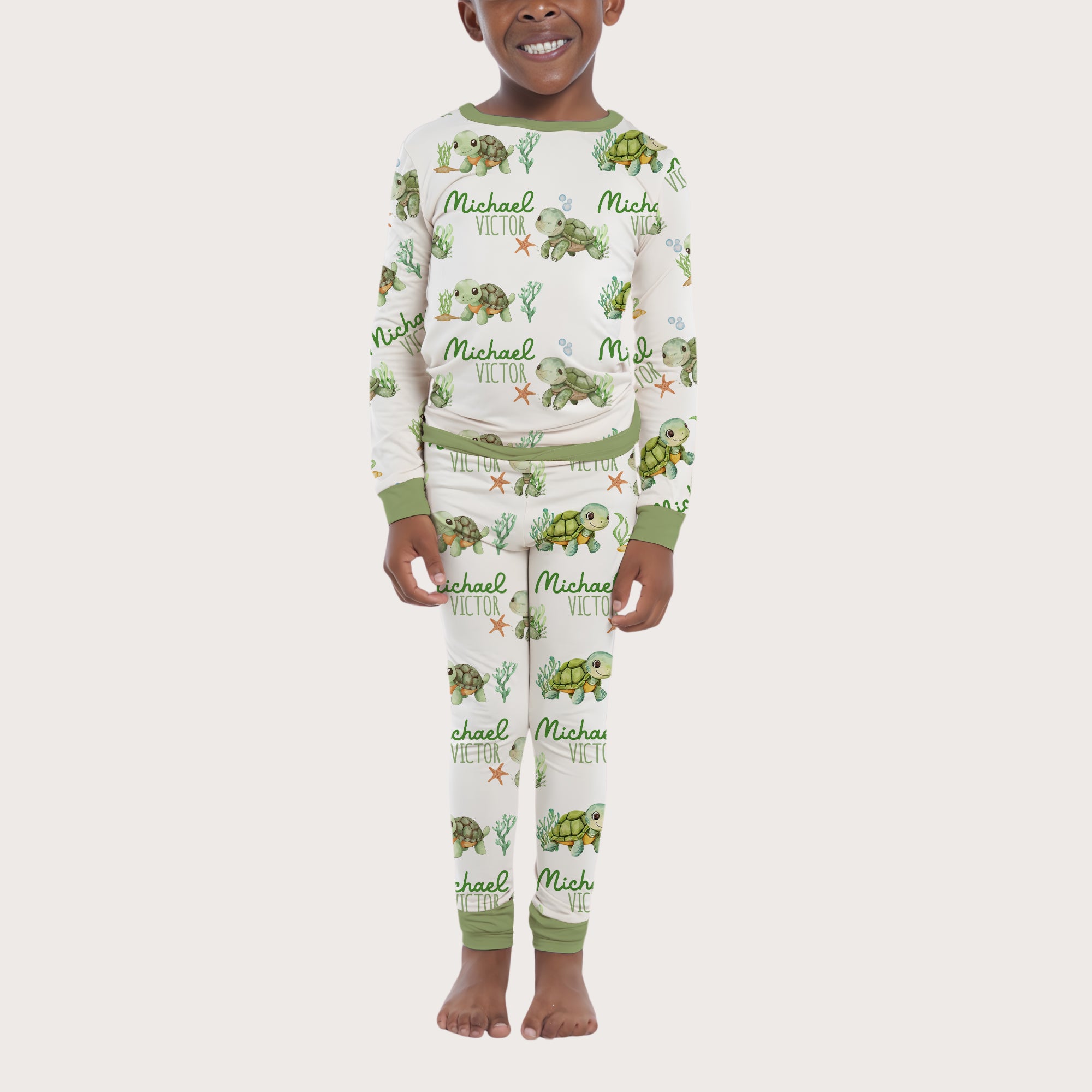 Personalized Pajama Set in Sea Turtle
