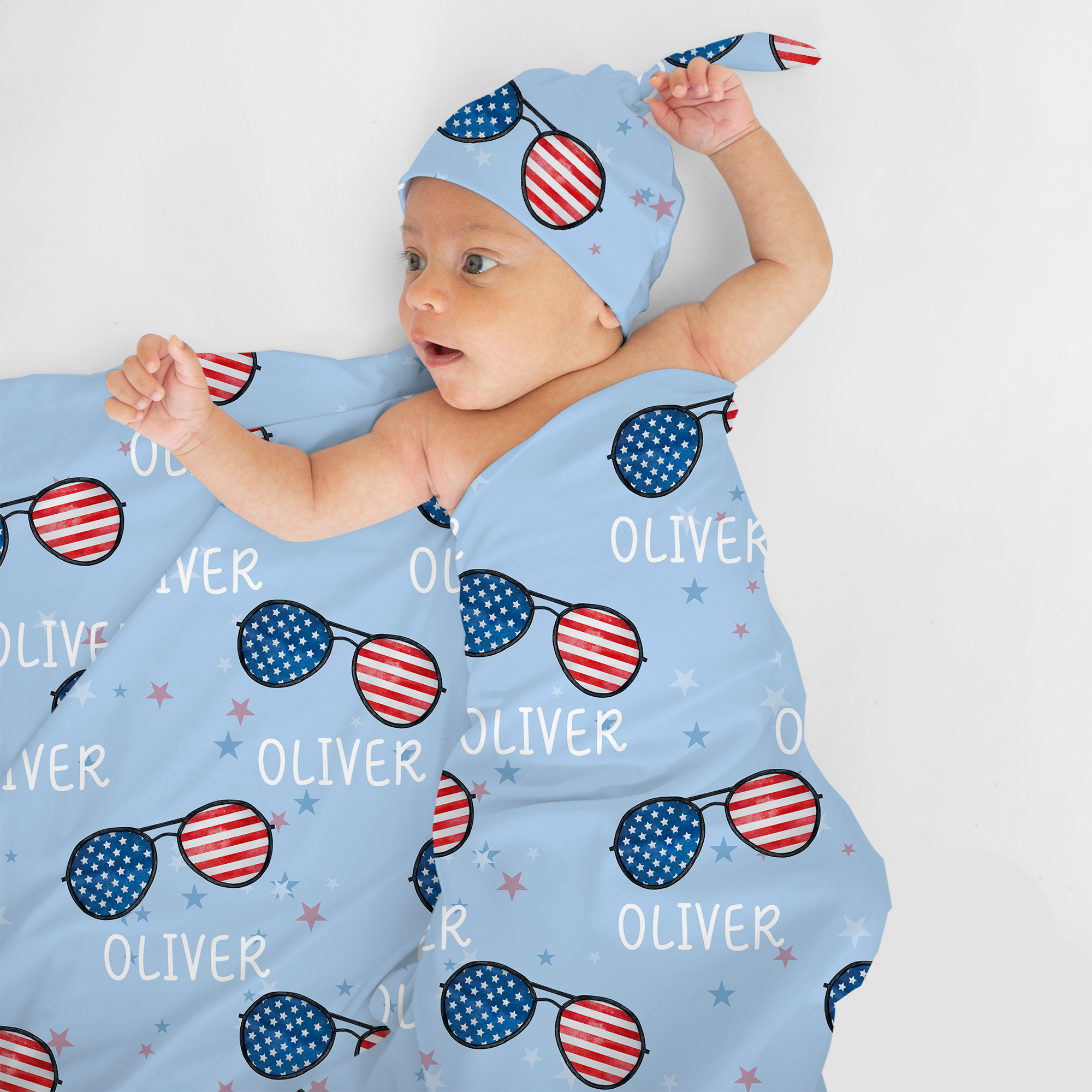 Personalized Swaddle in Patriotic