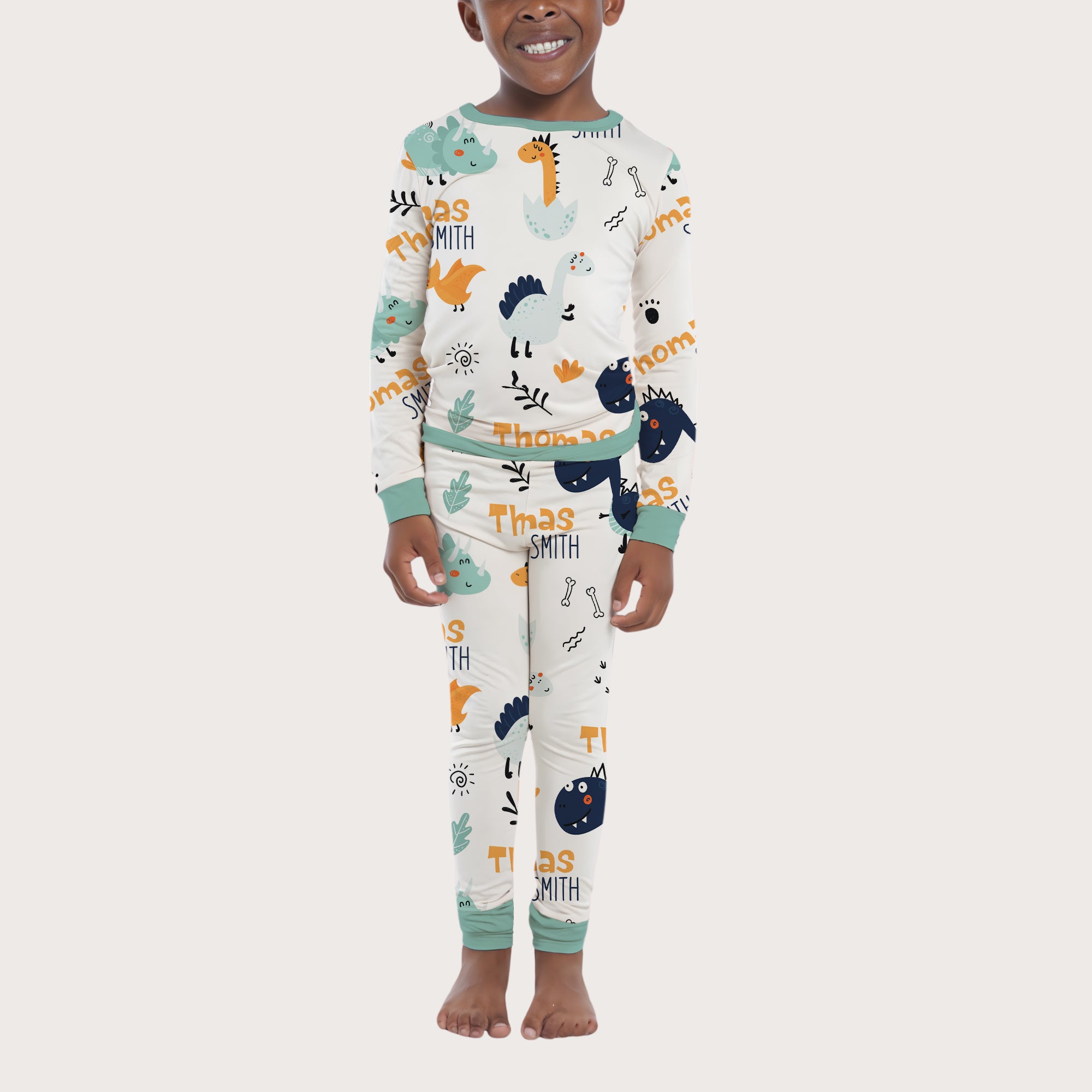 Personalized Pajama Set in Cute Dinosaur