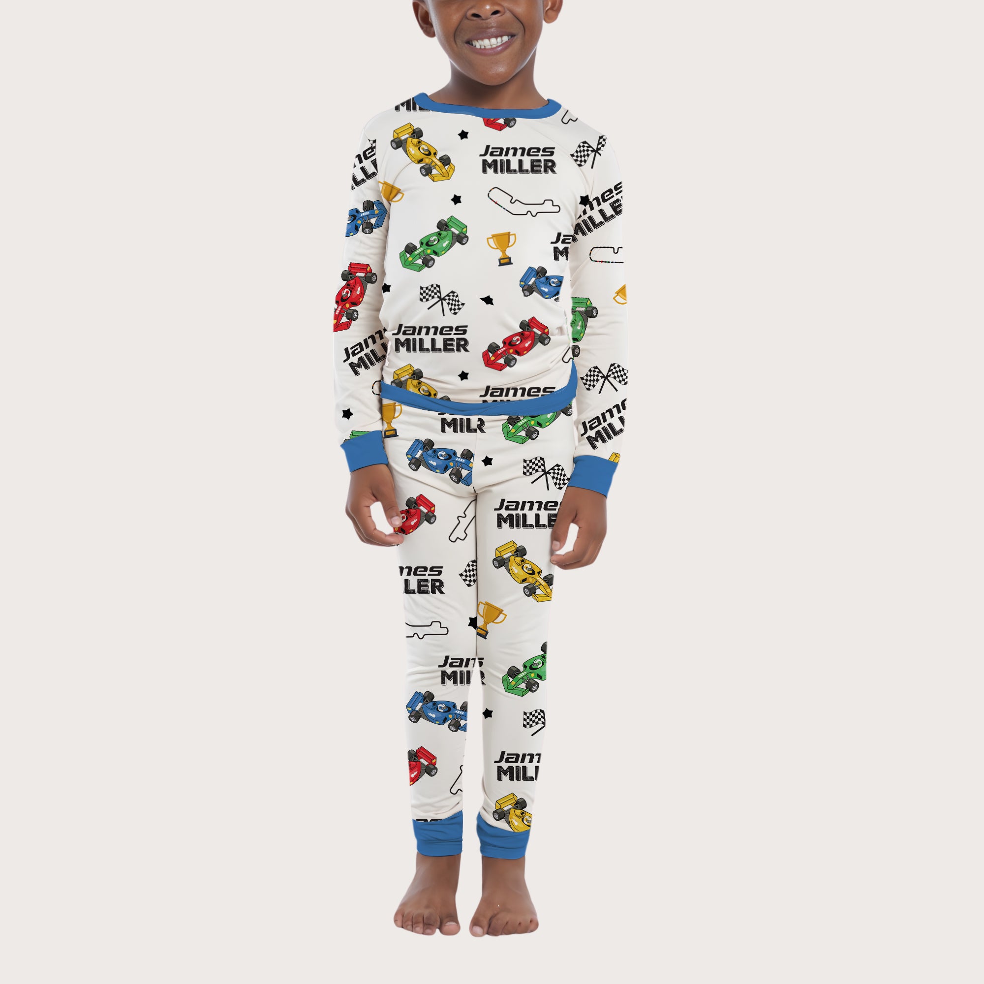 Personalized Pajama Set in Pit Crew