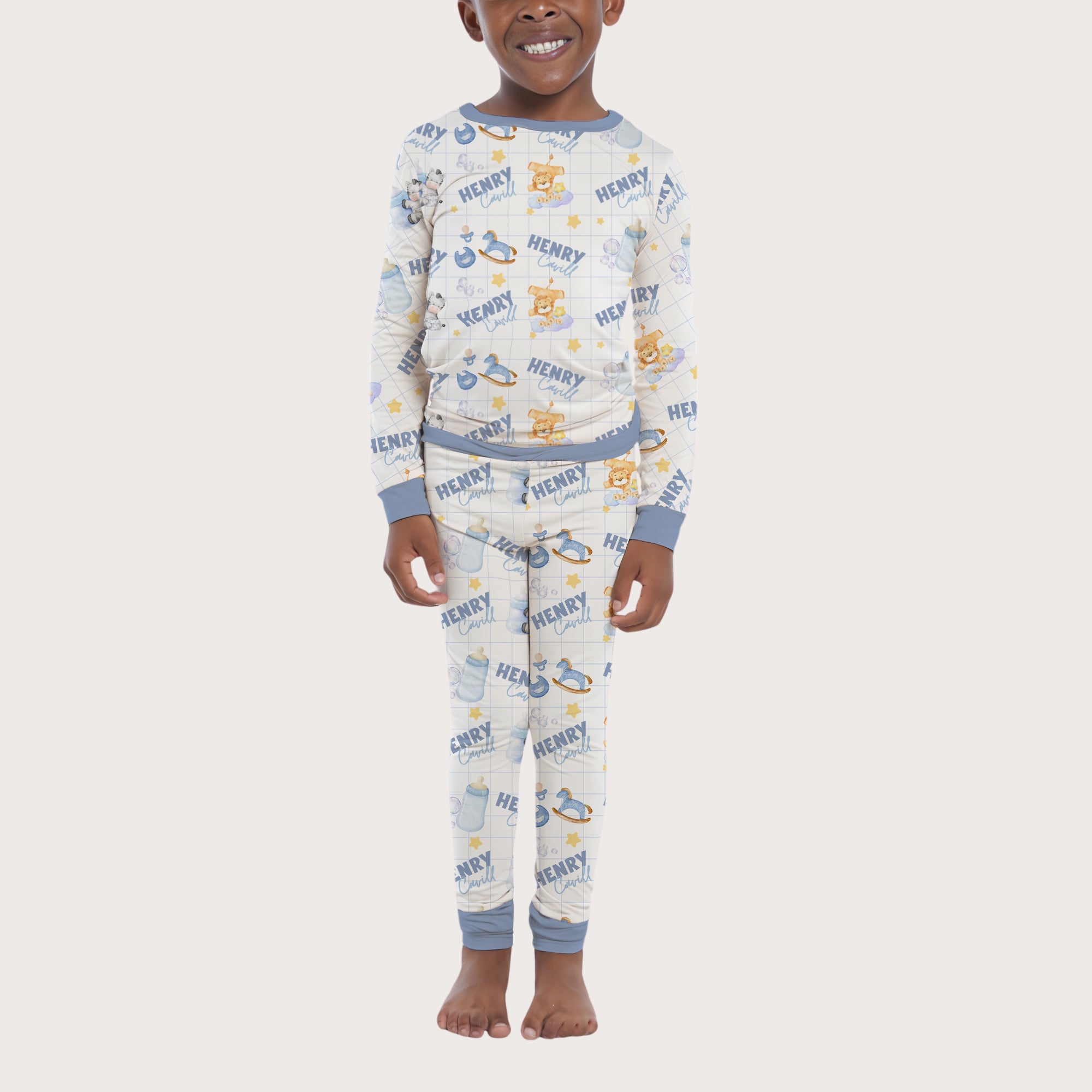 Blue Milk Drunk Personalized Pajama Set