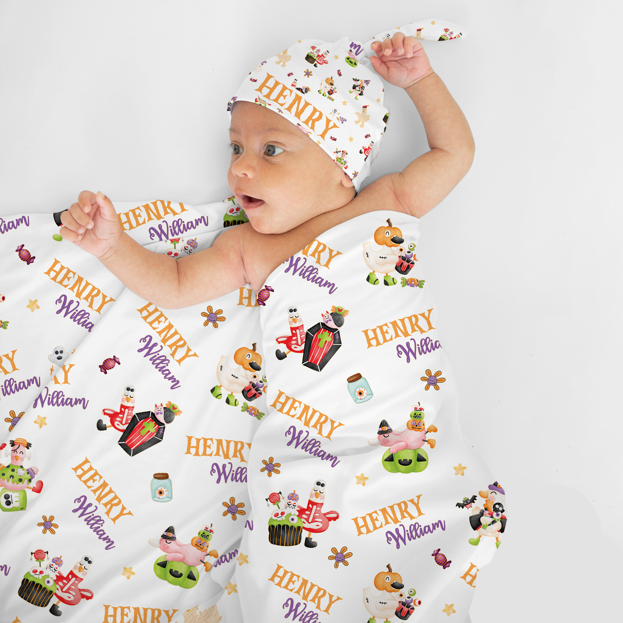 Goose In Booland Personalized Swaddle Blanket