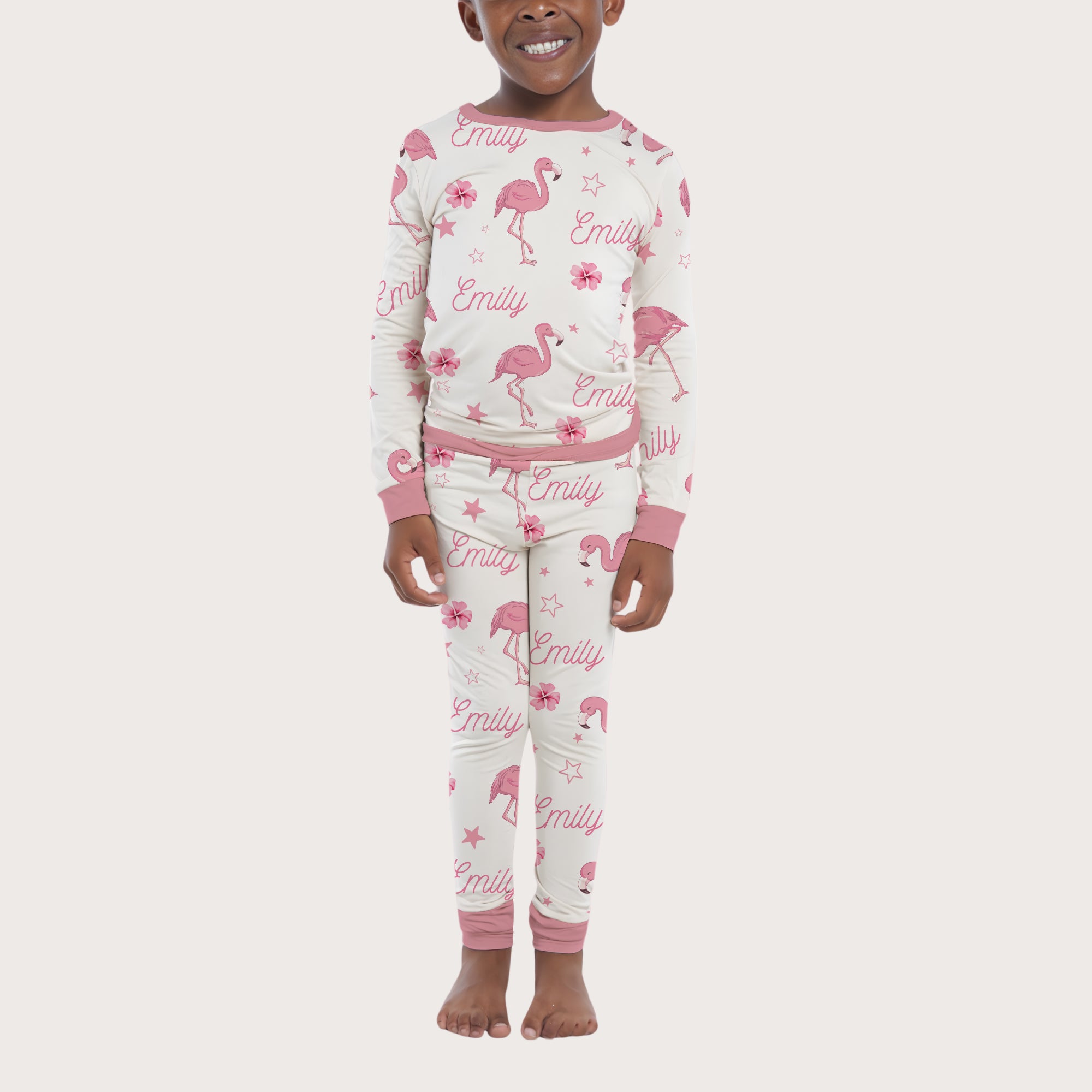 Personalized Pajama Set in Flamingo