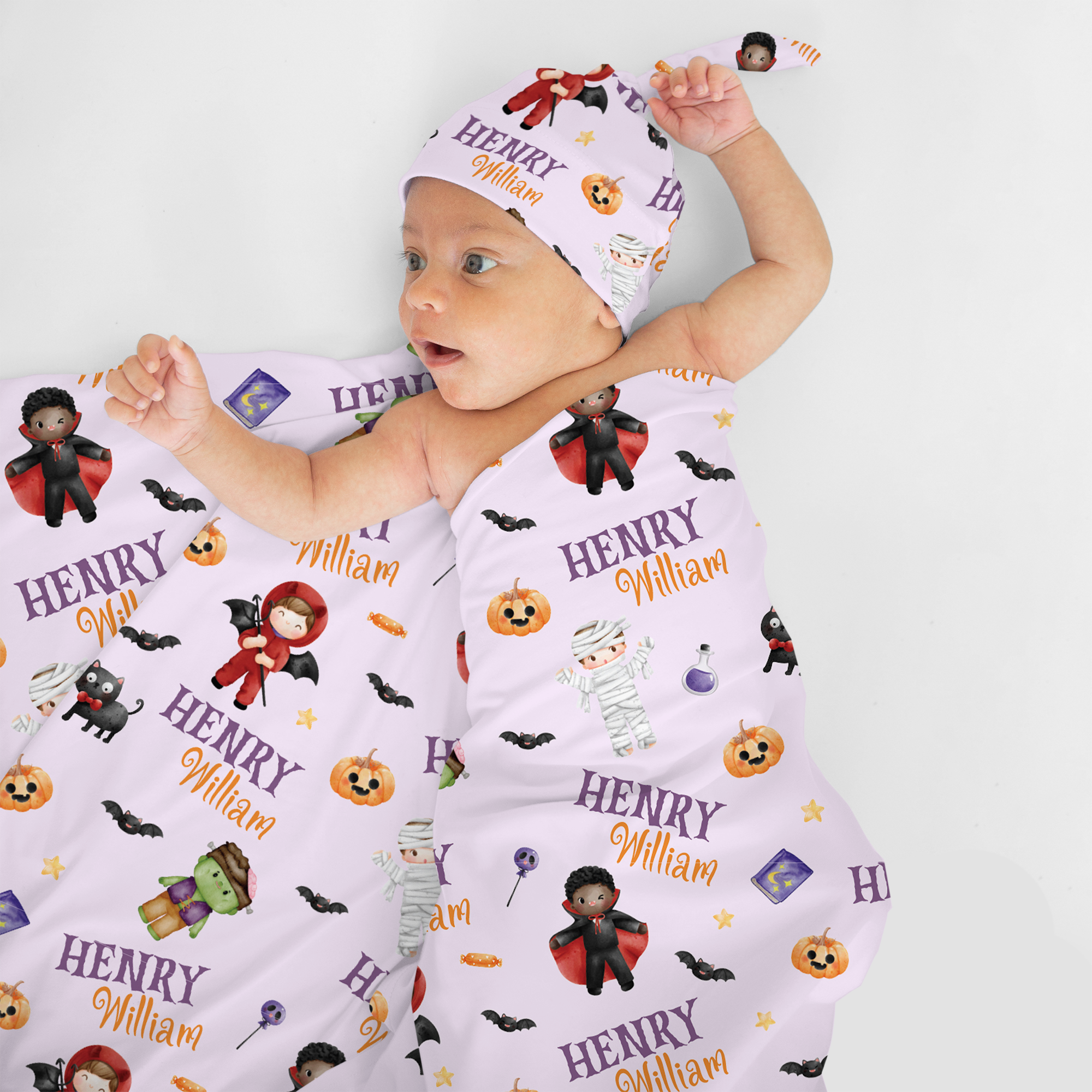 Personalized Swaddle Blanket in Dress-up Babe
