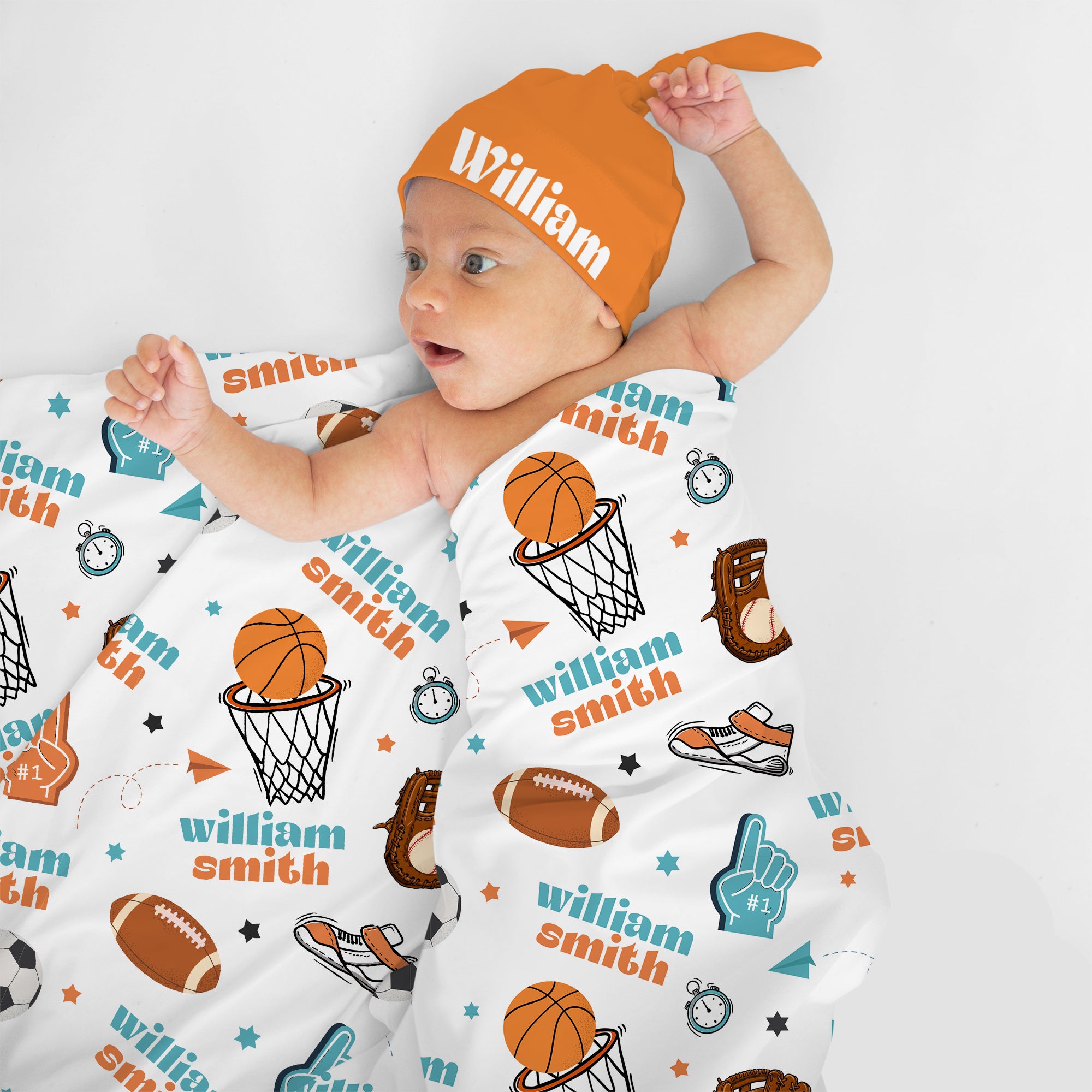 Half Time Personalized Swaddle Blanket