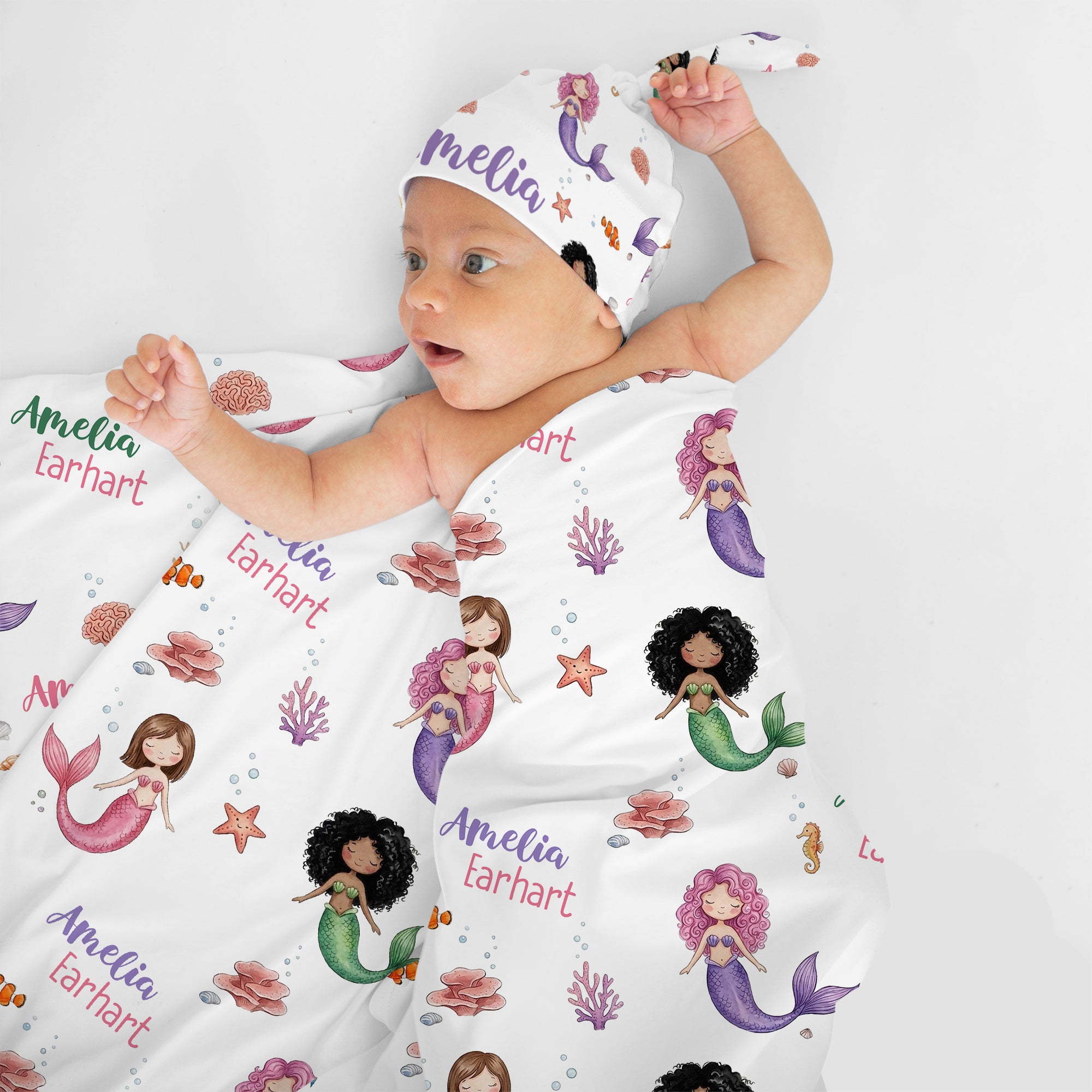 Personalized Knotted Hat in Little Mermaid