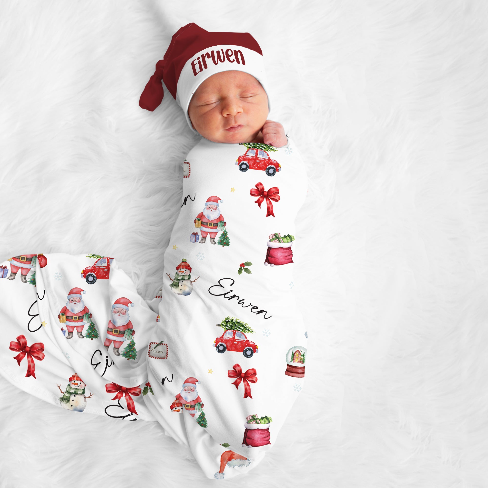 Christmas Day Personalized Swaddle Blanket