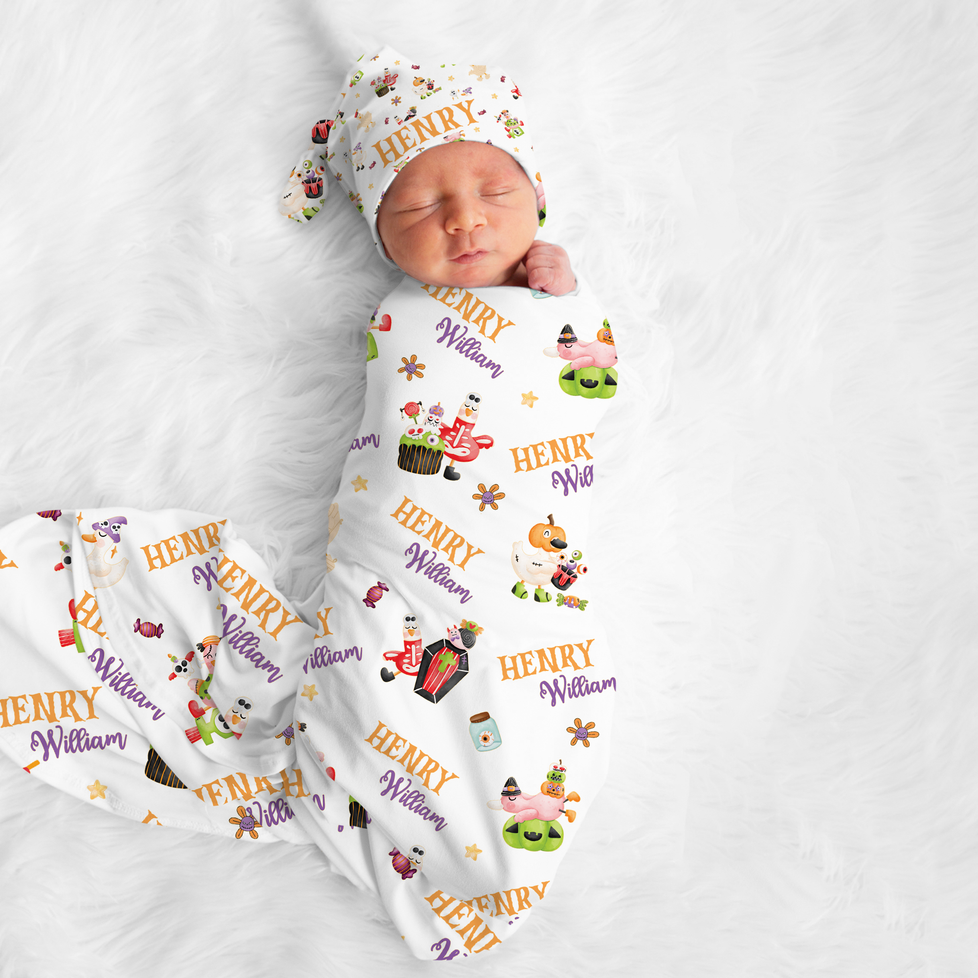 Personalized Swaddle in Goose In Booland