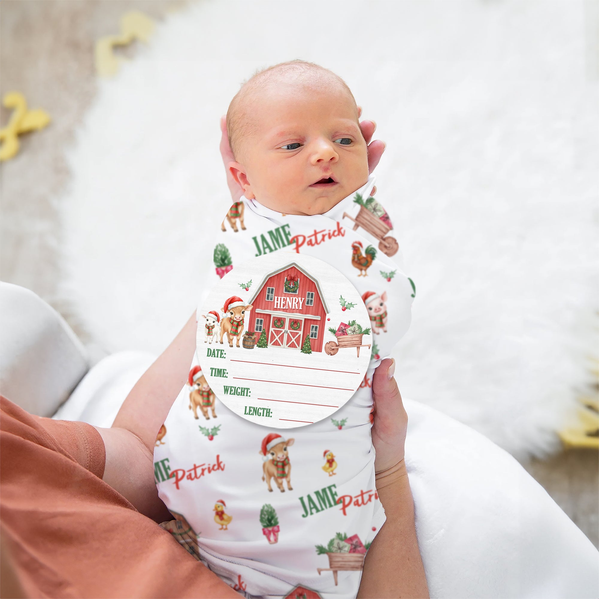 Personalized Wood Sign in Xmas Farm