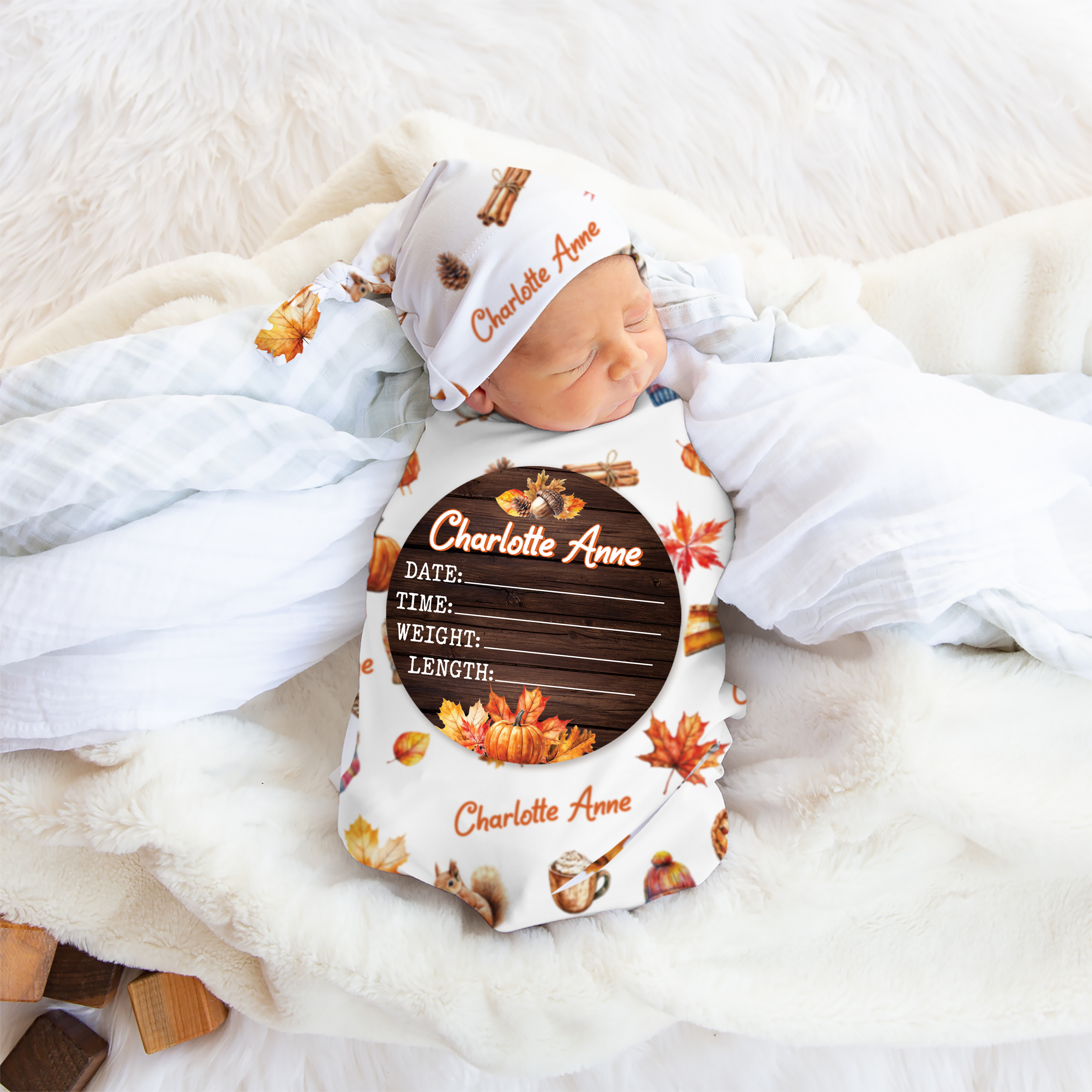 Personalized Wood Sign in Fall Cottage