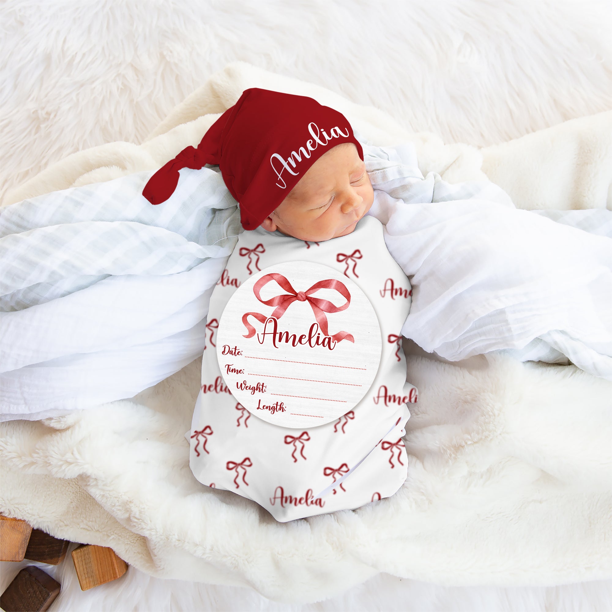 Personalized Wood Sign in Coquette Ribbon