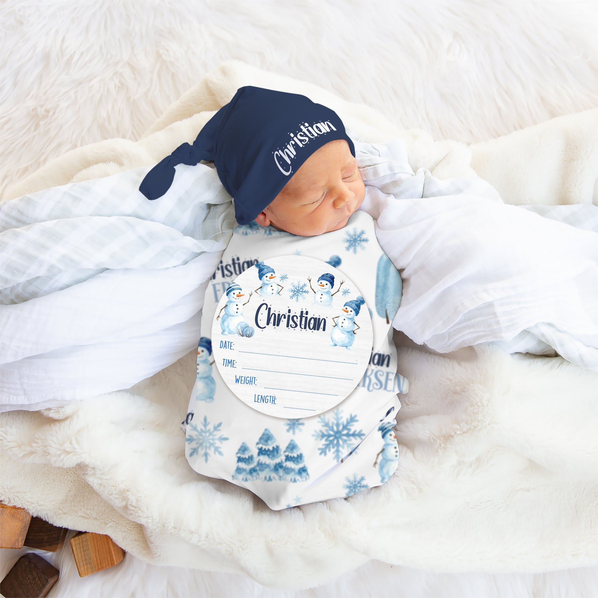 Personalized Wood Sign in Snowman