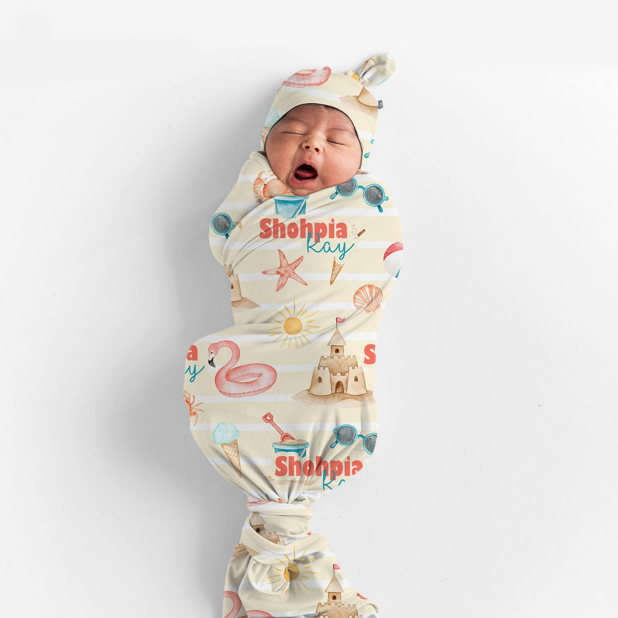 Personalized Swaddle in Summer Beach