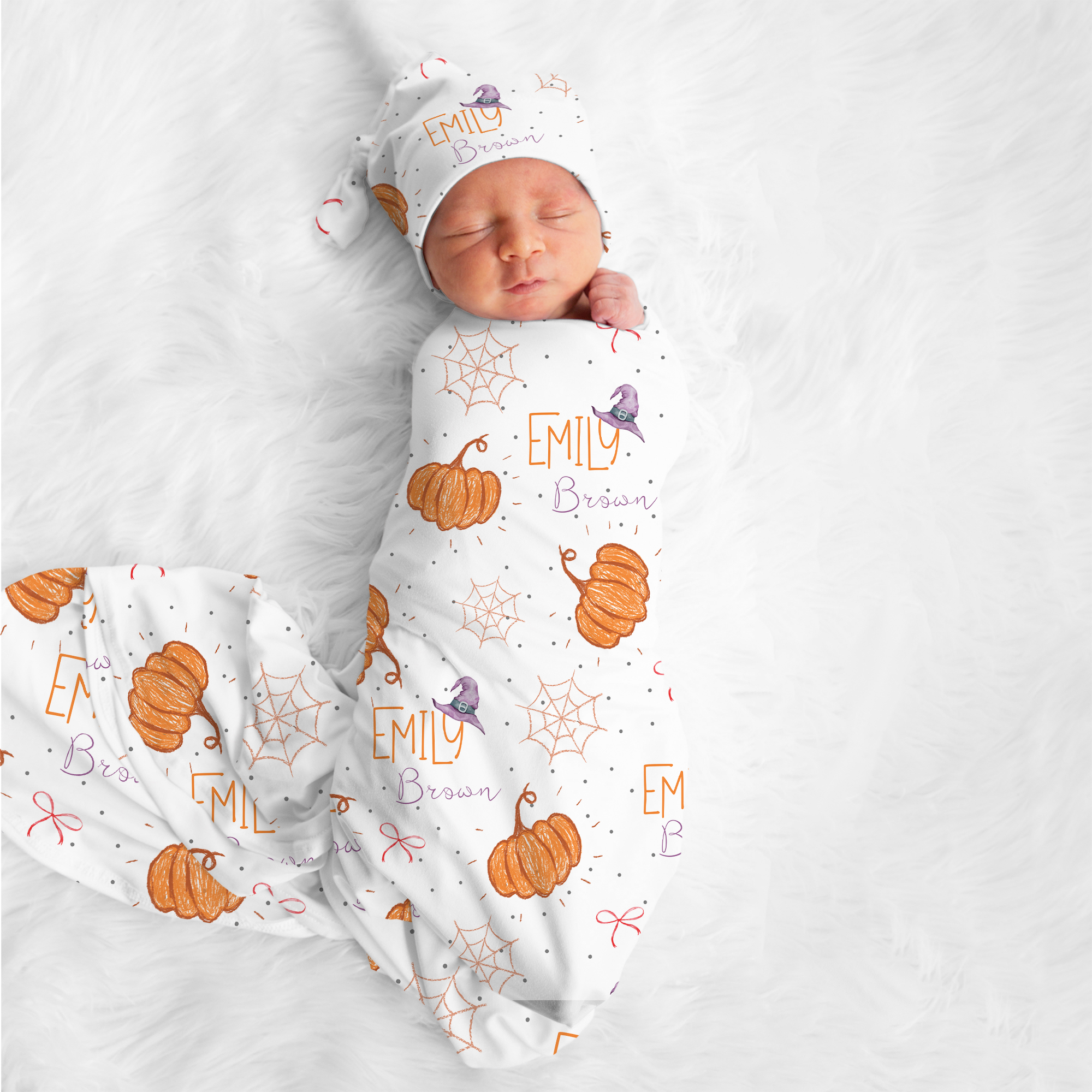 Personalized Swaddle in Little Pumpkin