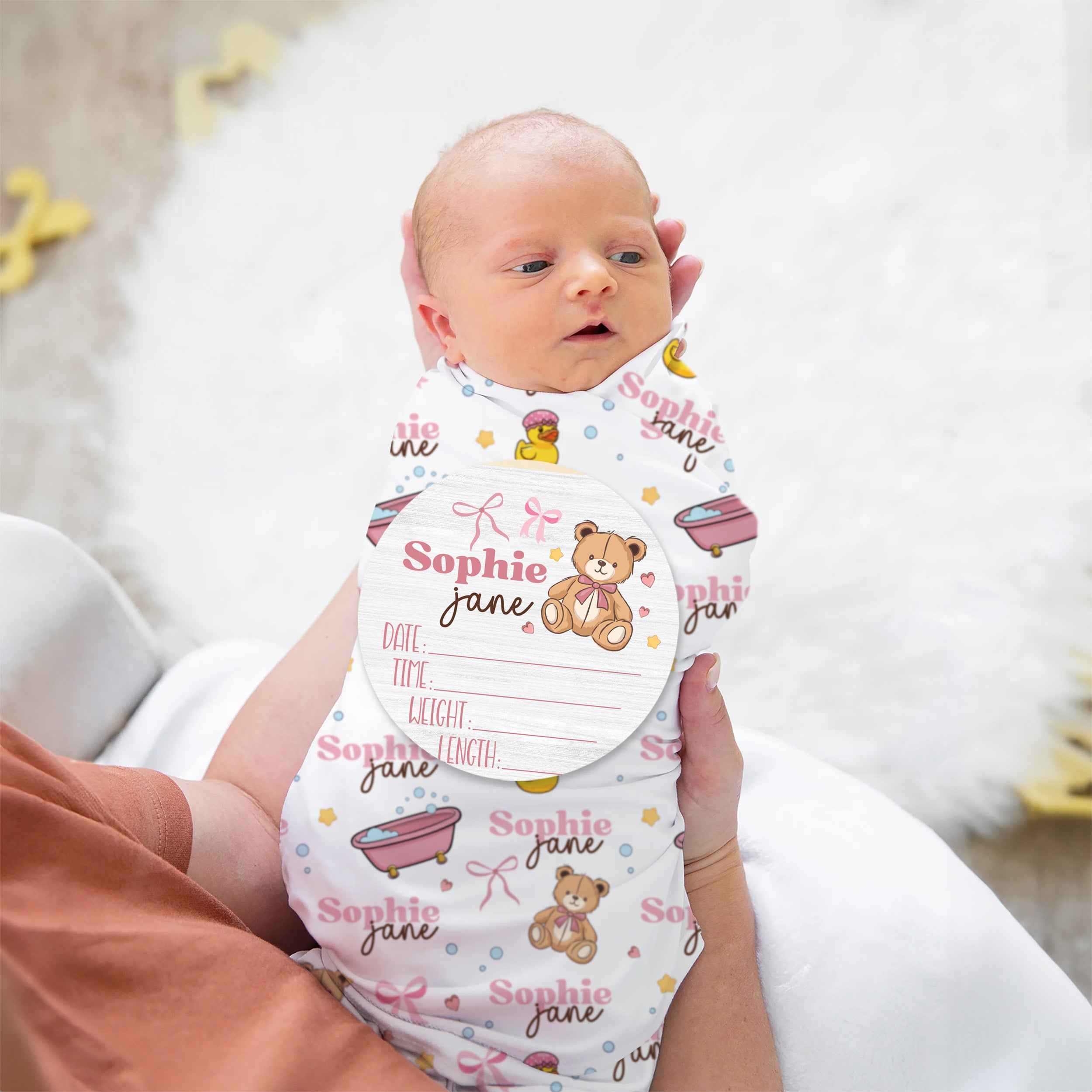 Personalized Wood Sign in Bathtime Besties
