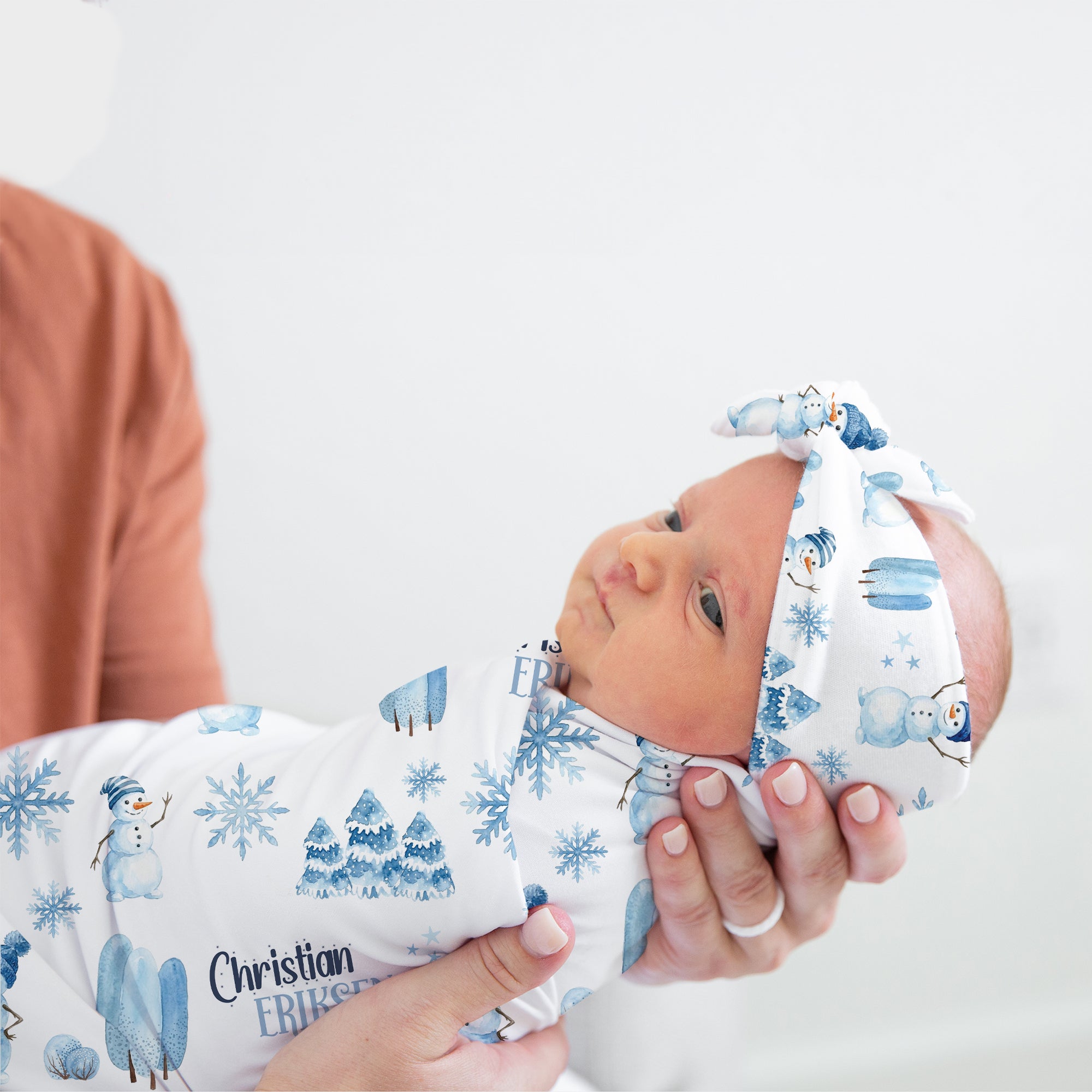 Personalized Knotted Headband in Snowman