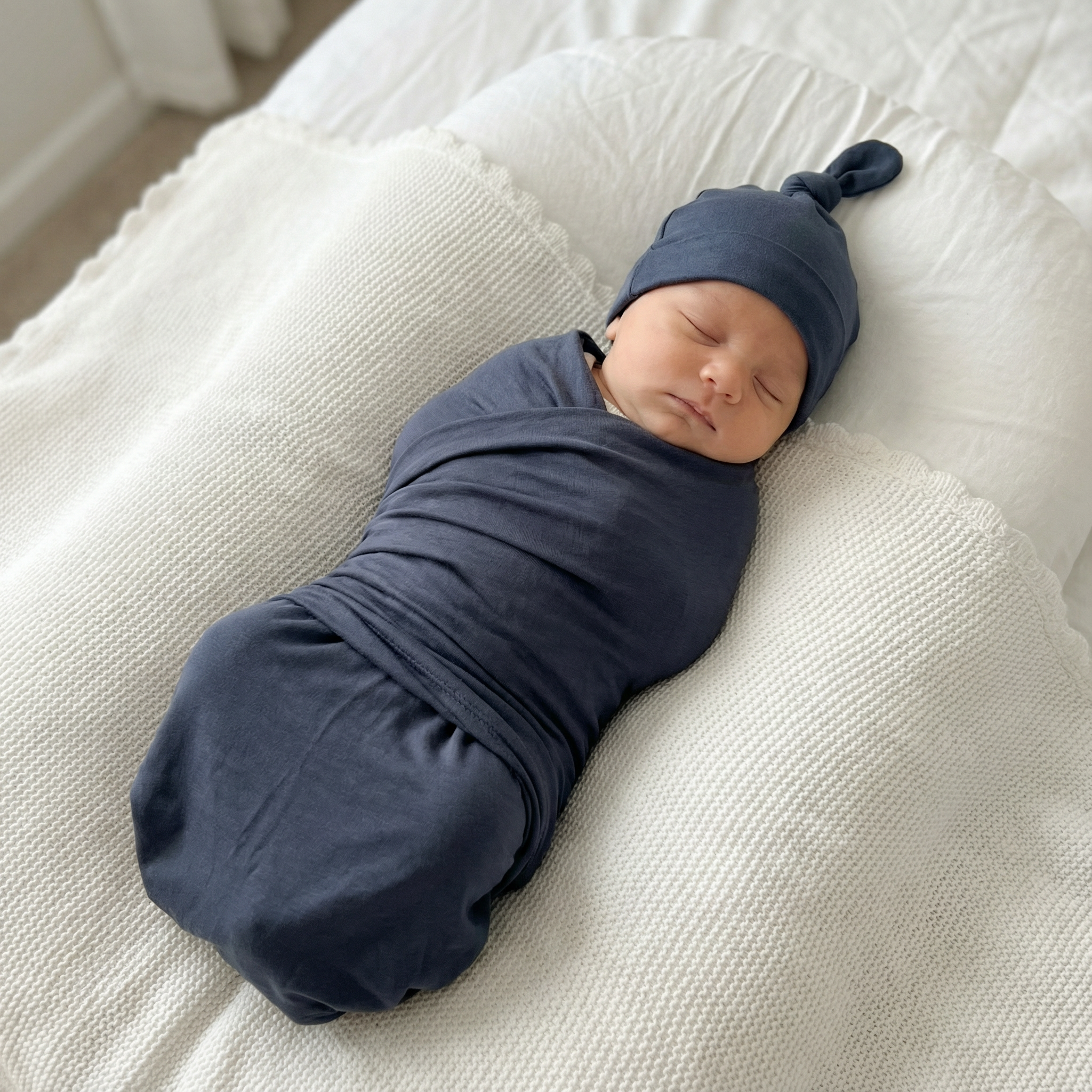 Swaddle with Hat Set in Moss