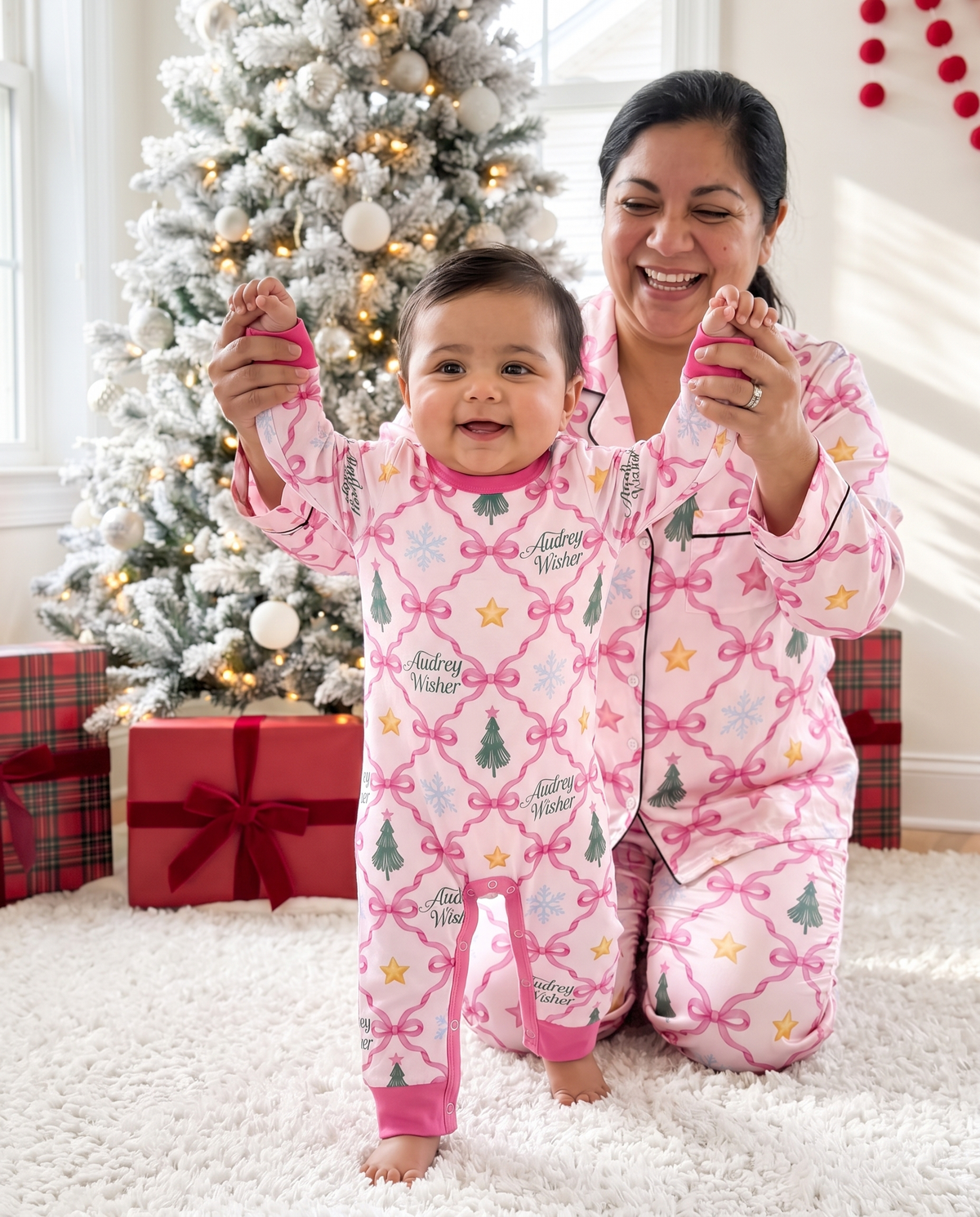 Personalized Long-sleeved Snap Romper in North Star