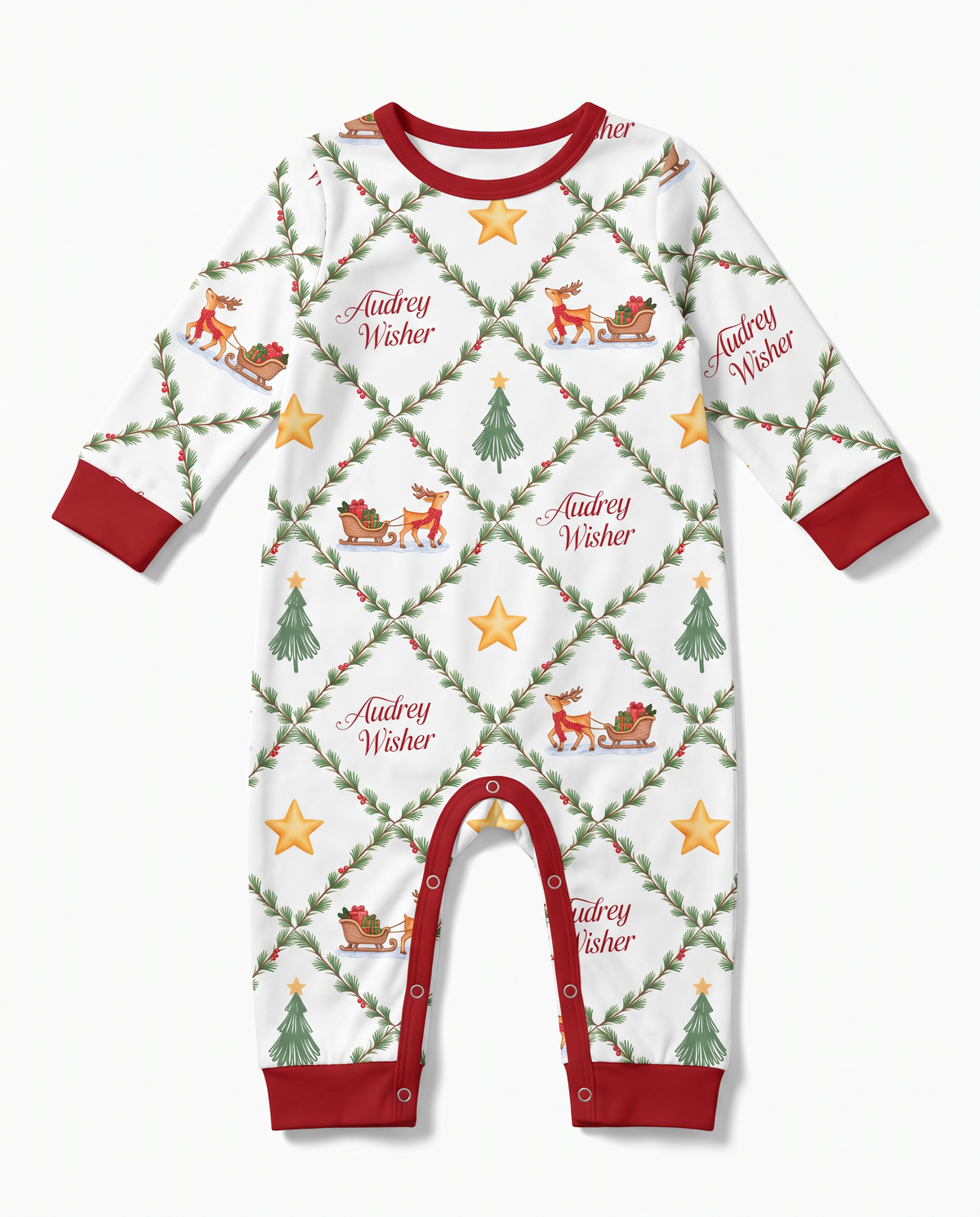 Personalized Long-sleeved Snap Romper in North Trail