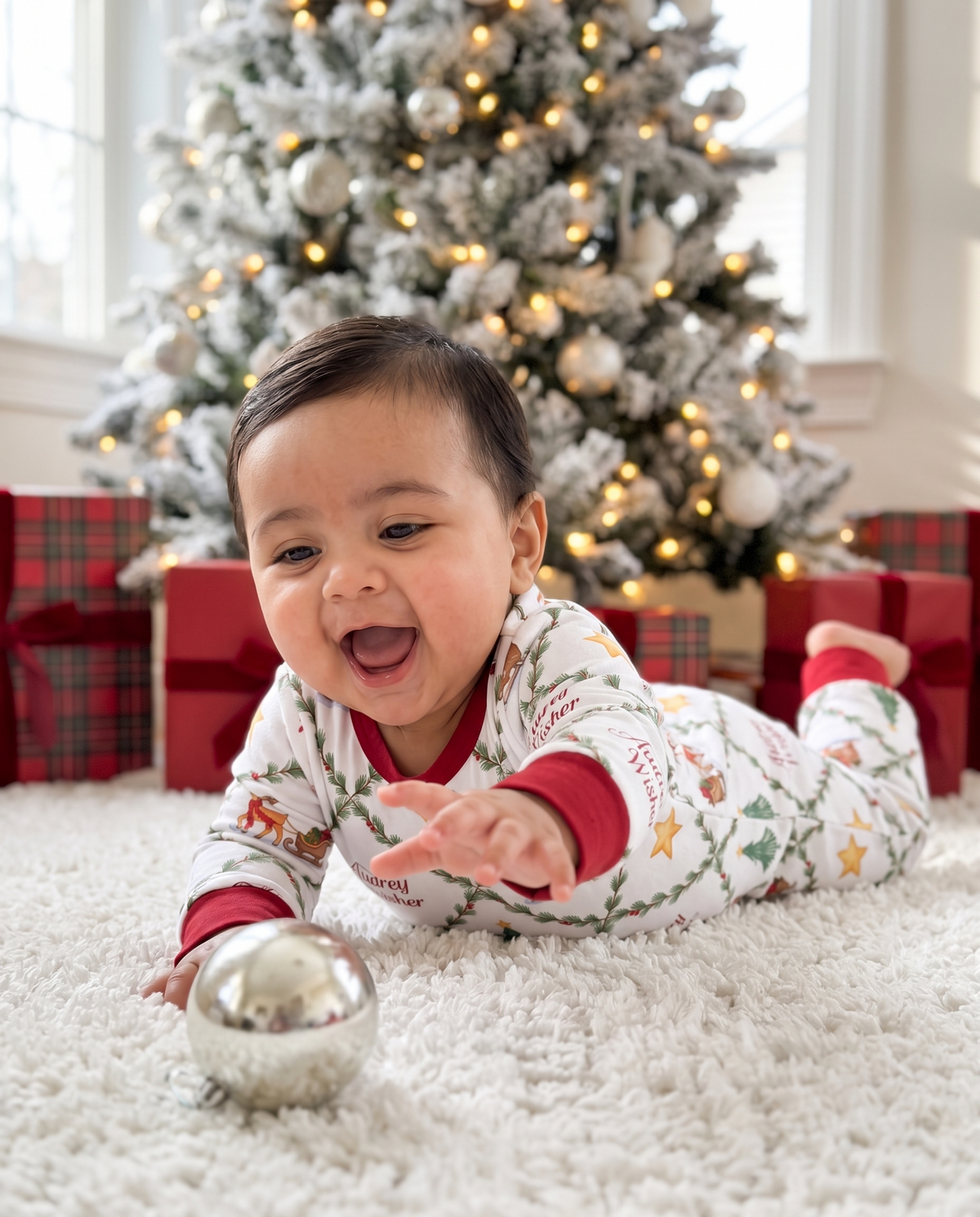 Personalized Long-sleeved Snap Romper in North Trail