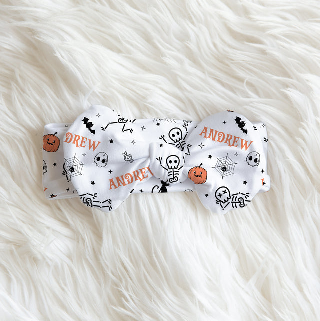 Personalized Bow Headband in Bony Boo