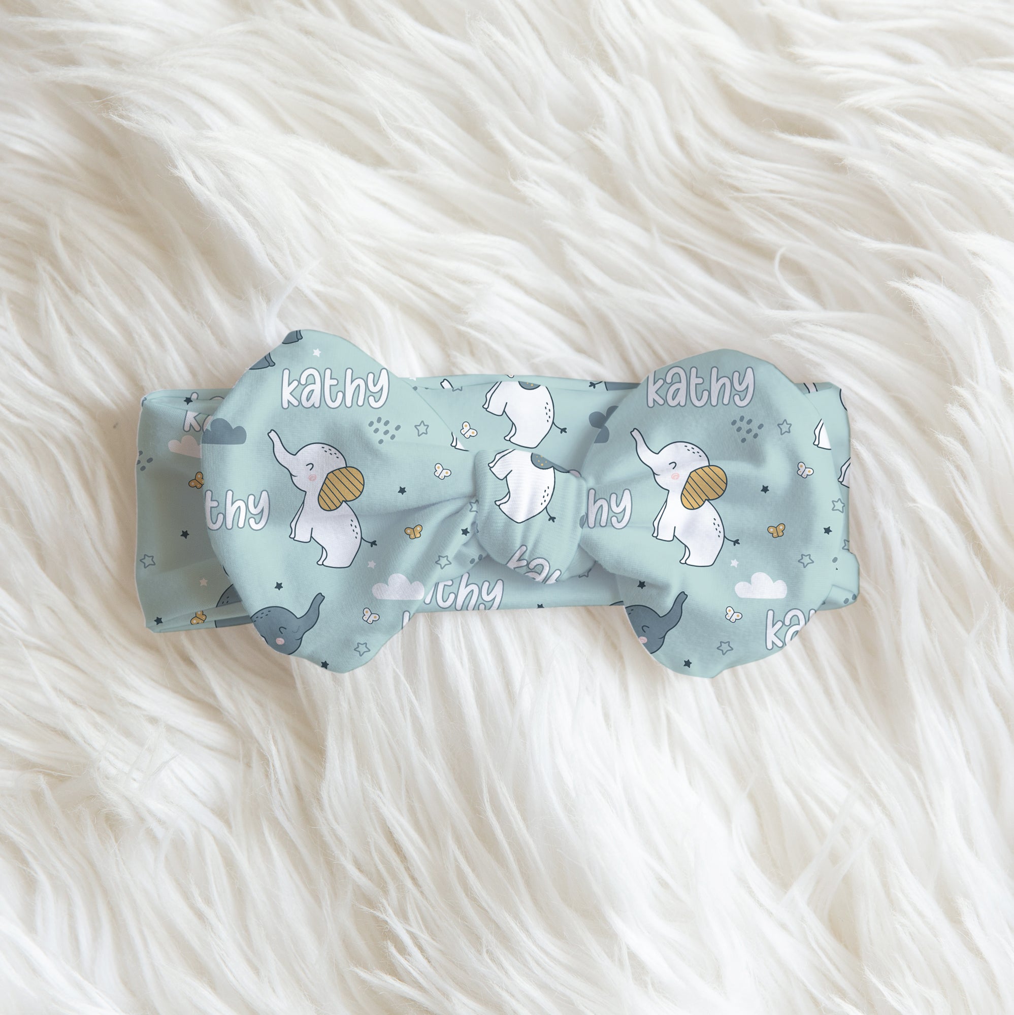 Elephant Personalized Bow Headband