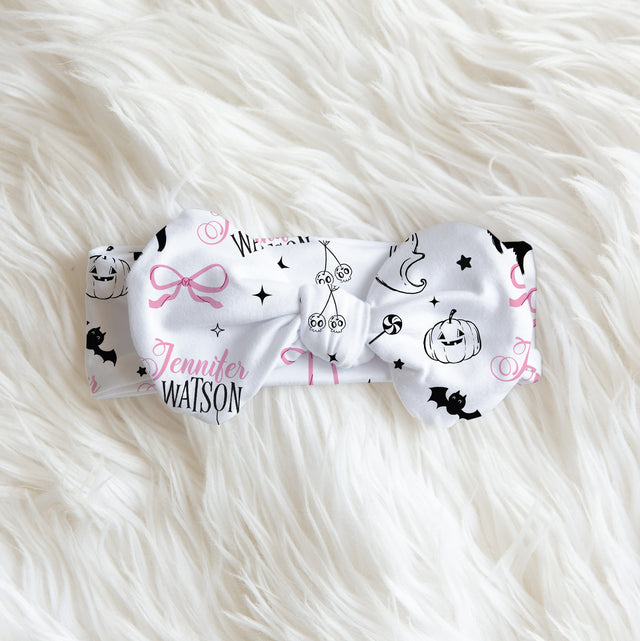Personalized Bow Headband in Boo Babes