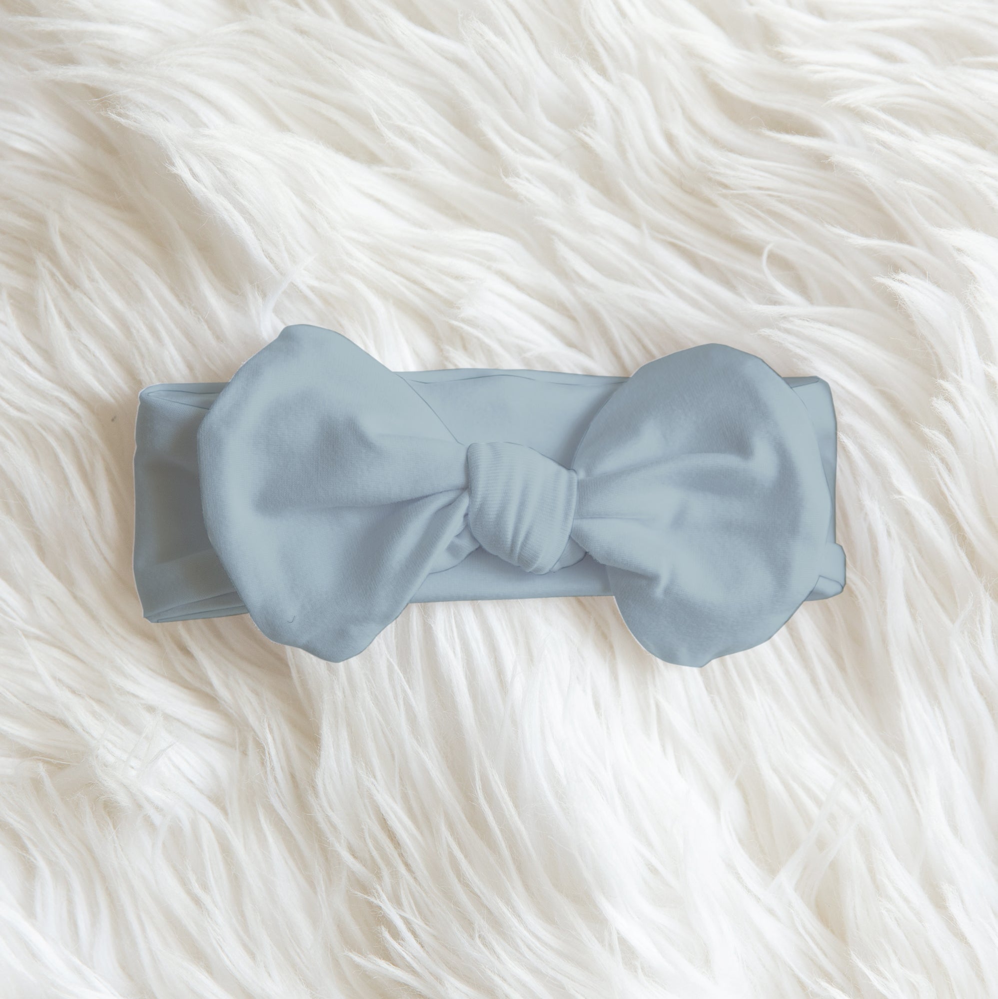 Personalized Bow Headband in Light Dutty Blue